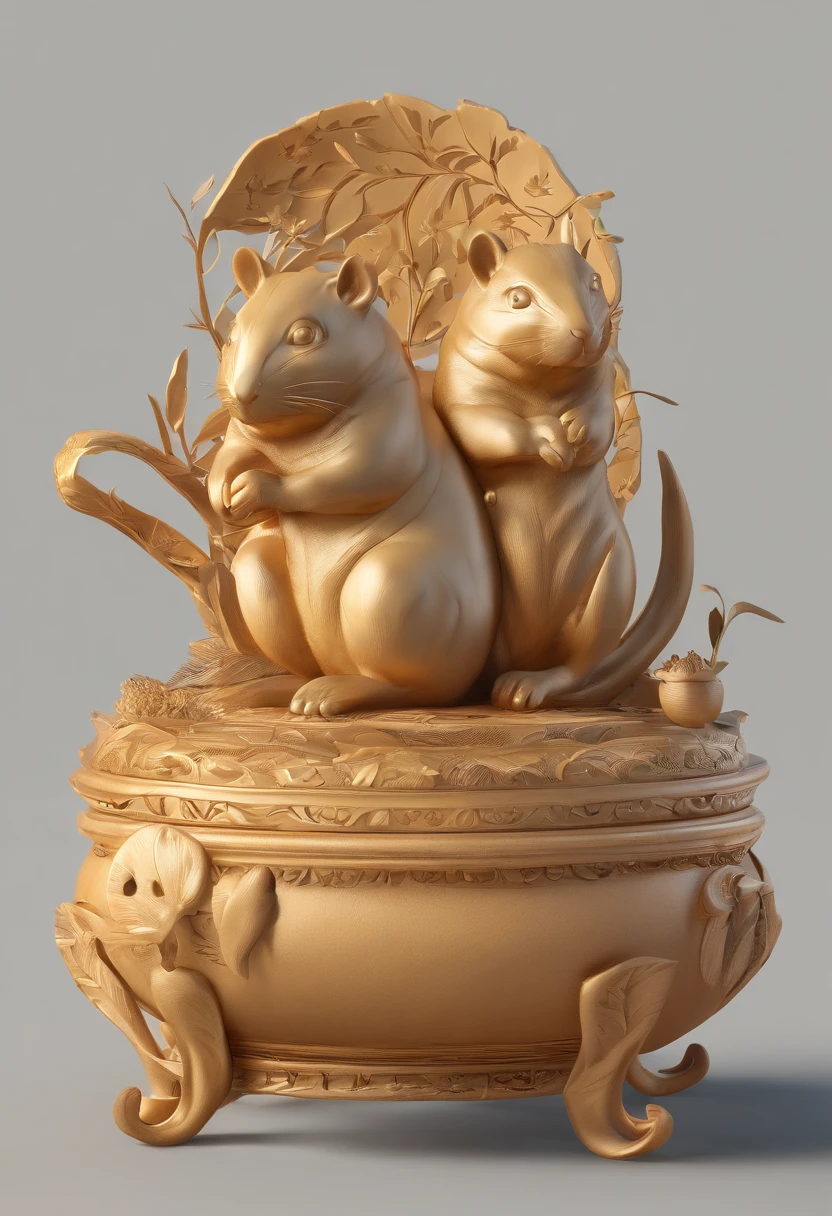 Olive pit carving，Round carving，Stunning carving，A masterpiece，Works of masters，Rats count money
