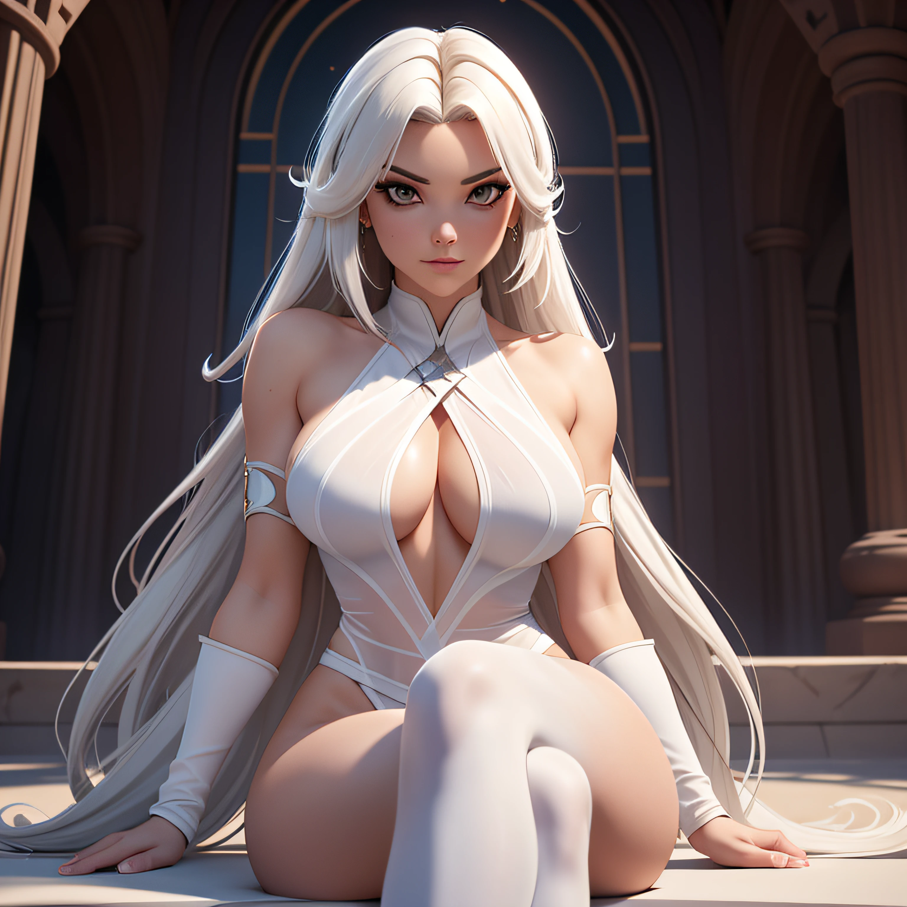 detailed long white hair, huge file size, 1girl, ultra sexy hyper seductress, Jedi master in deep meditation, in jedi outfit, sitting cross-legged, (desert oasis:1.1), extremely detailed face, RAW photo, film grain, masterpiece, UHD, HDR, FujifilmX, skin pores, seductive dark exquisite makeup, dark eyeliner, ((long white hair)), unashamed sexy feminine poses, ((very firm breasts)), (((toned flawless fit perfect body and anatomy))), fashi-g, ((ultra thin sheer fabric)), ((looking at viewer)), ((hyper seductive)), Depth of field, high contrast, (((very risky public exhibitionism))), (medium sized very firm breasts), sideboob, underboob, downblouse, upskirt, motion blur, sexy attire, Realism, VFX, Volumetric Lighting, Volumetric Light, Volumetric, Natural Lighting, detailed and intricate, high intricate details, absurd amount of details, absurdres, high resolution, flashing,