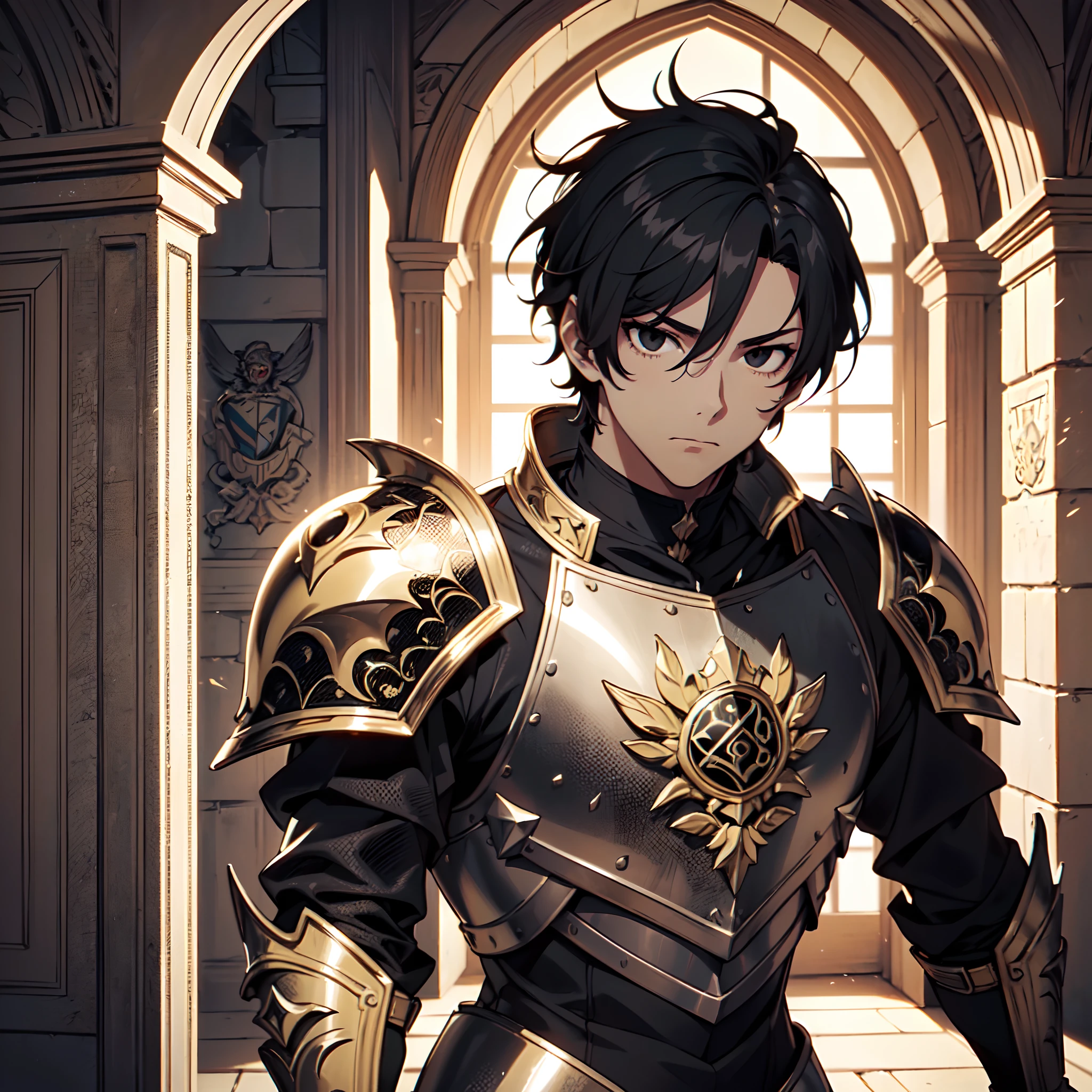128K Ultra High Definition,
128K Ultra High Quality,
128K Ultra High Resolution,
Best Definition,
Best Quality,
Best Resolution,
Perfectly Detailed,
Perfectly Designed,
Extremely Detailed,
Extremely Designed,
Hyper Detailed,
Hyper Definition,
Hyper Quality,
Hyper Resolution,
Masterpiece,
(((Anime))),
Body Shot,
(((Boy))),
Handsome,
Muscular Body,
(((Black Short Hair))),
(((Black Eyes))),
(((Hyper Detailed & Perfectly Designed Armor Plates))),
(((Hyper Detailed & Perfectly Designed Engraving Baron Armor))),
(((Inside Of Medieval Royal Palace Background Scenery))),