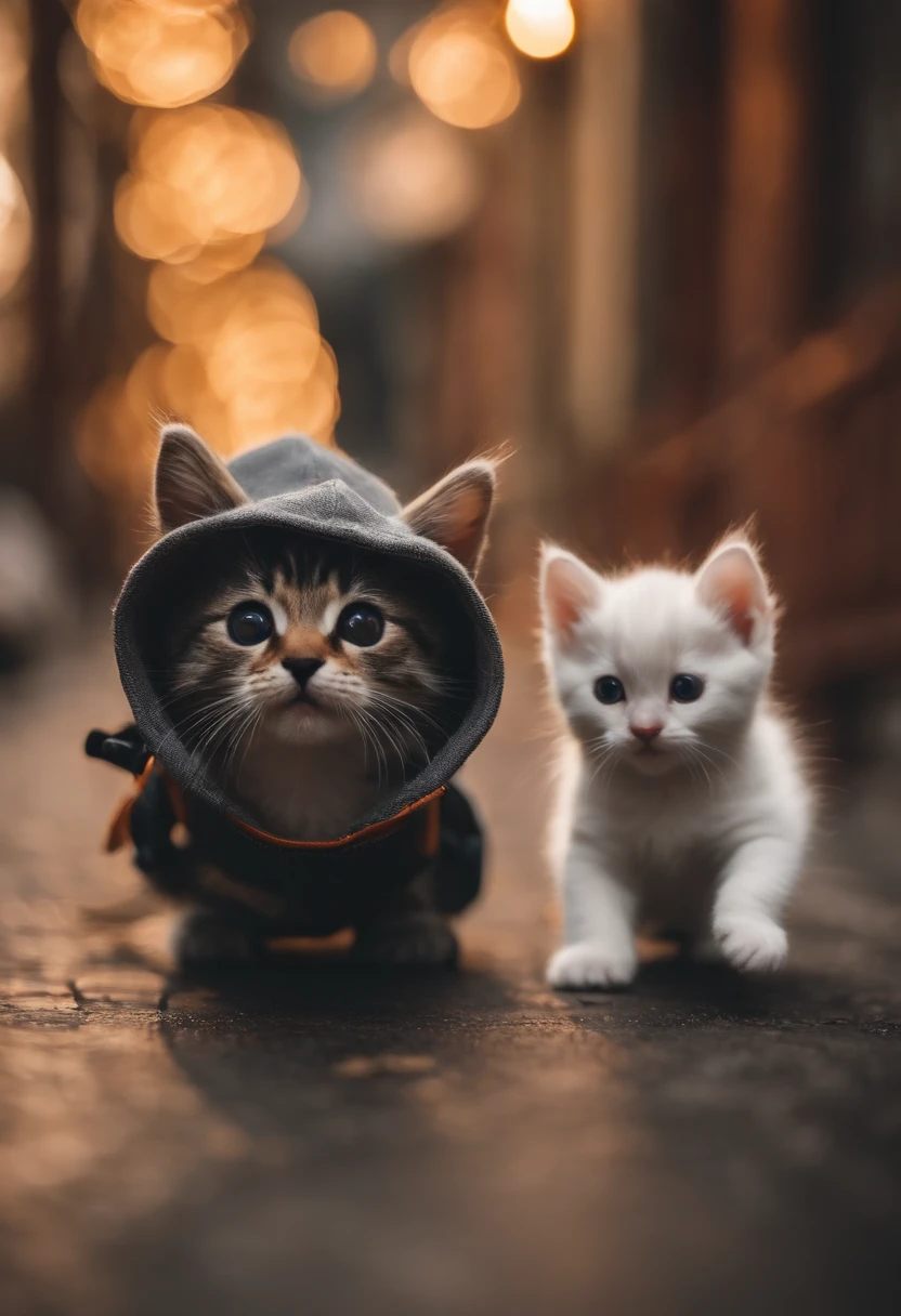I have two kittens, a cute little cat, cute kittens, Cutest, Incredibly cute, Adorable and cute, And cute and lovely. They are walking down the street with backpacks, Walking together, commute, Proudly walk down the street, And the cat is walking. They are cute in the style of 🍂 and 🍁, Adorable and cute, Cute and adorable, oh, nice and cute. They are known as real-life Tom and Jerry.