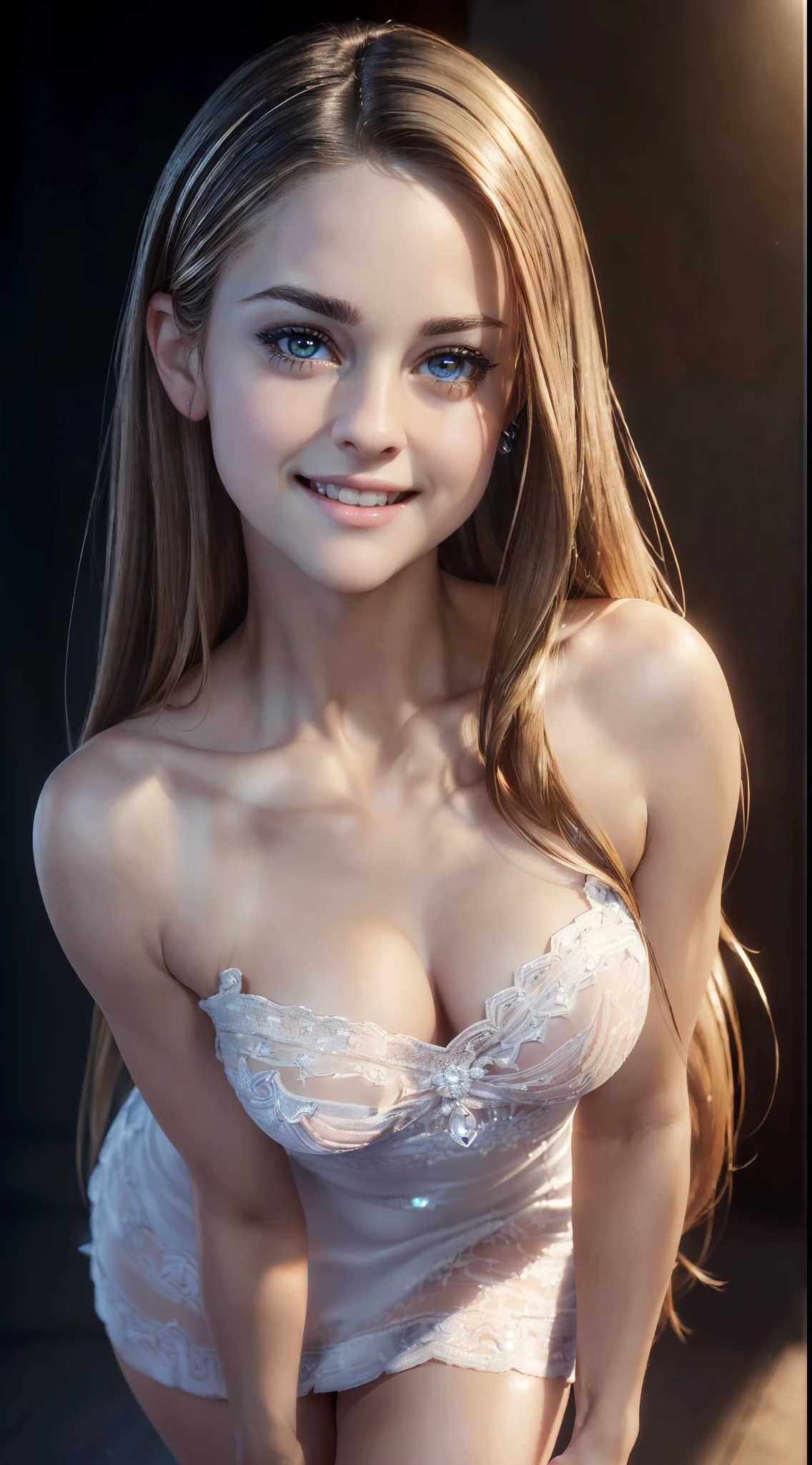 ((front view)), ((ultra high definition)), ((ultra high resolution)), ((full sharpness)), ((maximum quality)), ((Cinematic)), ((8k)), ((Alicia Silverstone)), ((totally identical)), ((ultra detailed face)), ((extremely beautiful)), ((alone)), ((full body)), ((ultra detailed face)), ((ultra detailed eyes)), ((ultra realist eyes)), ((ultra detailed irises)), ((same irises)), ((perfect irises)), ((perfect body)), ((ultra delicate hands)), ((ultra detailed hands)), ((small hands)), ((ultra detailed fingers)), ((natural lighting)), ((malicious smile)), ((smooth skin)), ((totally ultra realistic)), ((repeat the same face)), ((always the same face)), ((repeat always the same face)), ((always the same body)), ((always the same proportions)), ((flat belly)), ((looking at the camera)), ((wearing a short dress)), ((nice body))