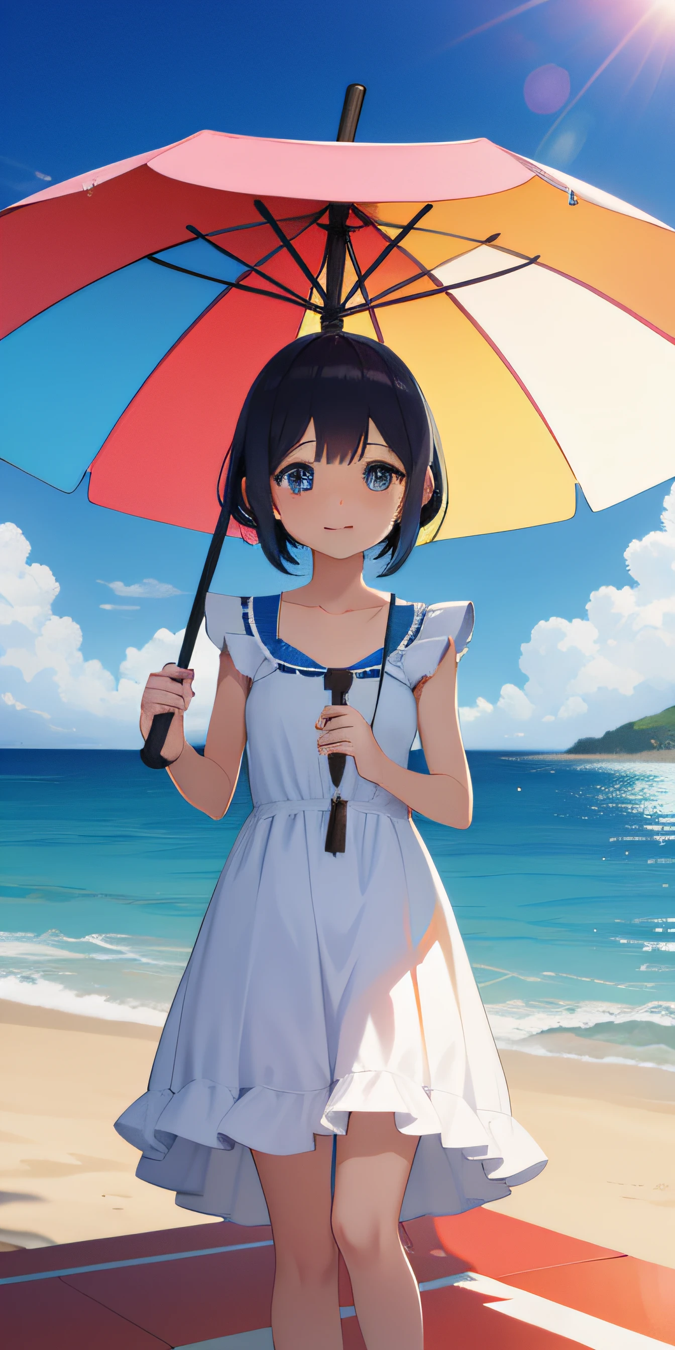 Summer, sun, sea, beach, parasol