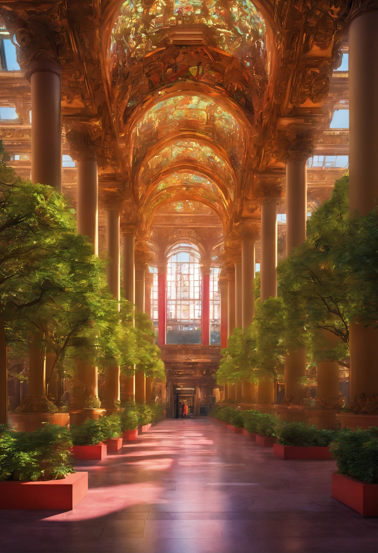 A futuristic world controlled by artificial intelligence with very realistic 8K photos,There was a Gothic church in Ligushi,Now it has collapsed,It's still a sight。Less than hundreds of steps from the ruins,Monsieur de Rainer owns an ancient castle。The castle has four towers and a garden,The layout resembles the gardens of the Tuileries Palace。The sides are covered with boxwood,The trail winds through it,Lined with chestnut trees pruned twice a year。There is also a plot of land nearby,Planted with apple trees,It is available for visitors to rest。There are also eight to ten walnut trees at the end of the orchard,Pavilion canopy,The branches and leaves are tall,It can reach a height of about 80 feet。