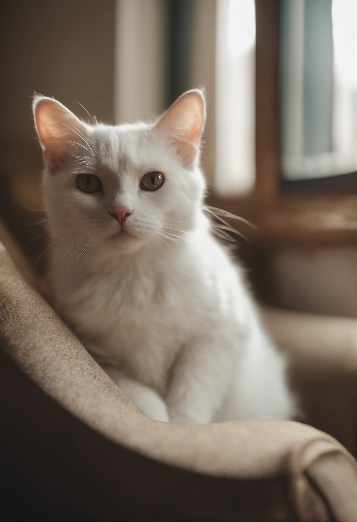 there is a cat on it, a cute little cat, The cutest kitten in history, Very beautiful and cute girl cat, Lewd and excited white cat, a cute little cat, Intelligent cat, an anthro cat, funny cat, cute kittens, And a sad cat. They read books on the couch、Sitting on a chair. They are relaxing after a hard day. They are wearing pajamas.