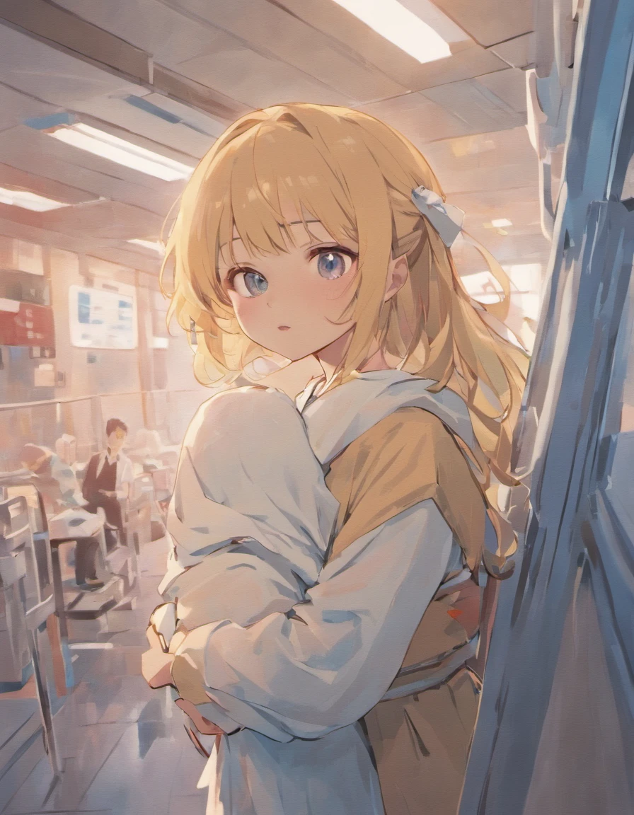 It is a famous big hospital
"Mom please let go of me, I won't come" says a girl to their mother