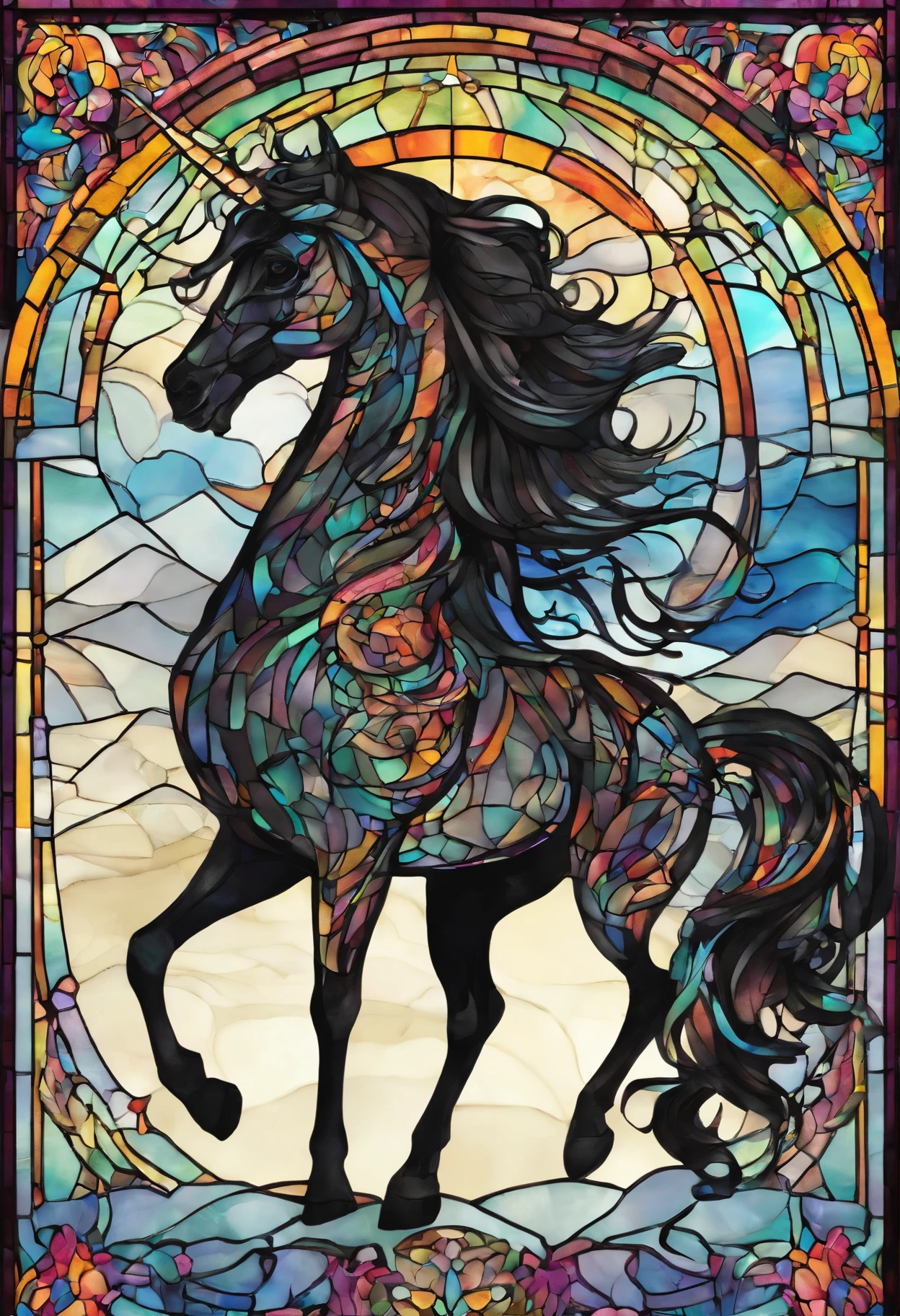 Black unicorn，Posture to cross obstacles