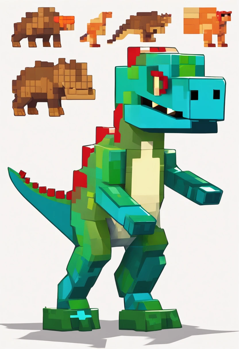 rex dinossaur cartoon style, perfil angle, character walking, white background, style by 2d--v 5.2 -