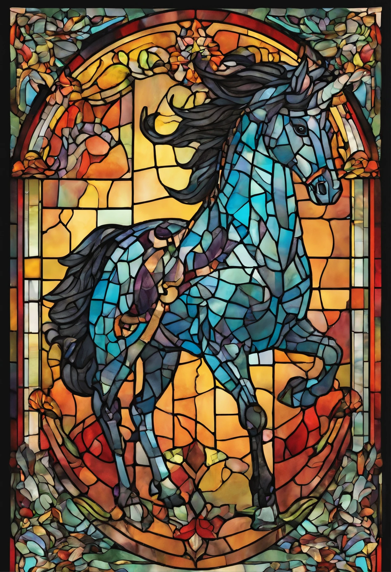 Black unicorn，Posture to cross obstacles