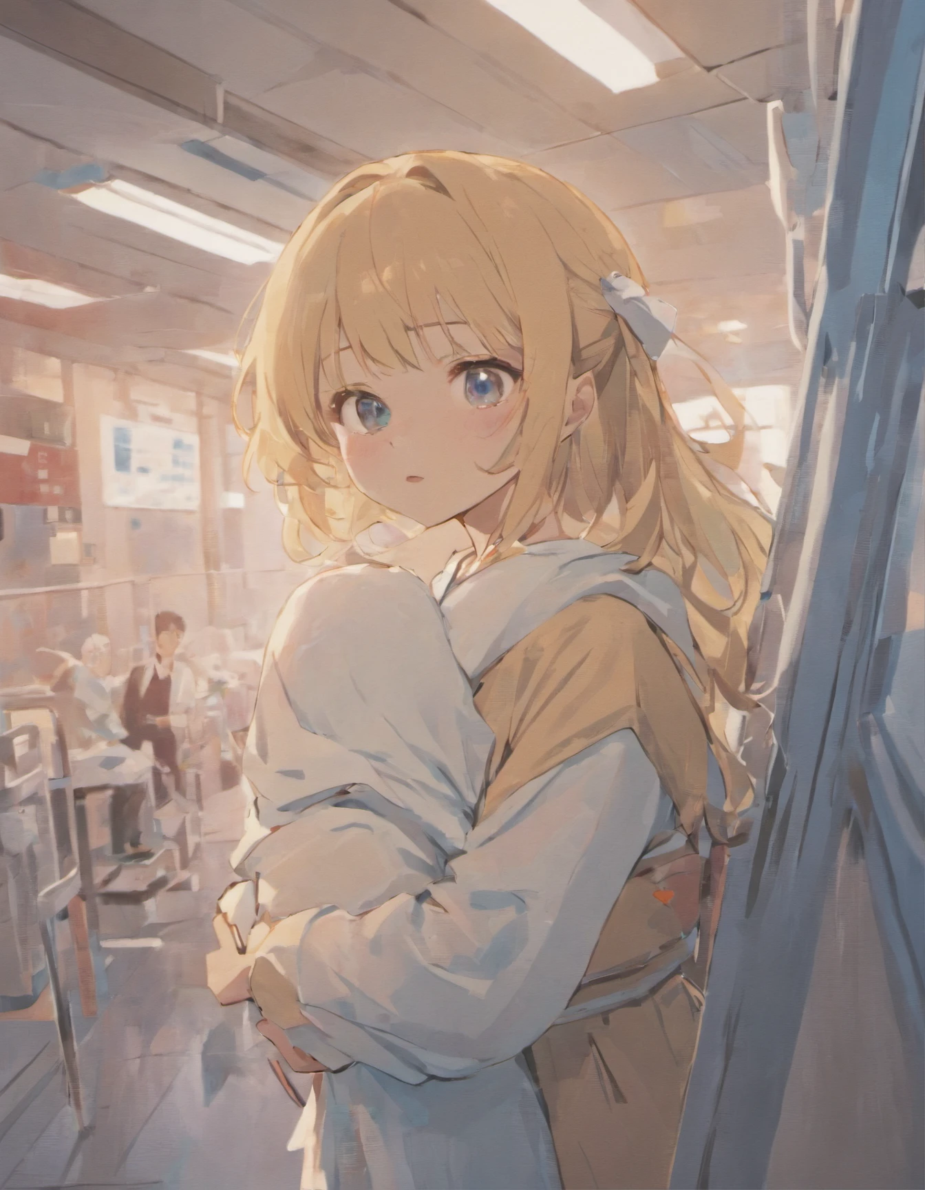 It is a famous big hospital
"Mom please let go of me, I won't come" says a girl to their mother