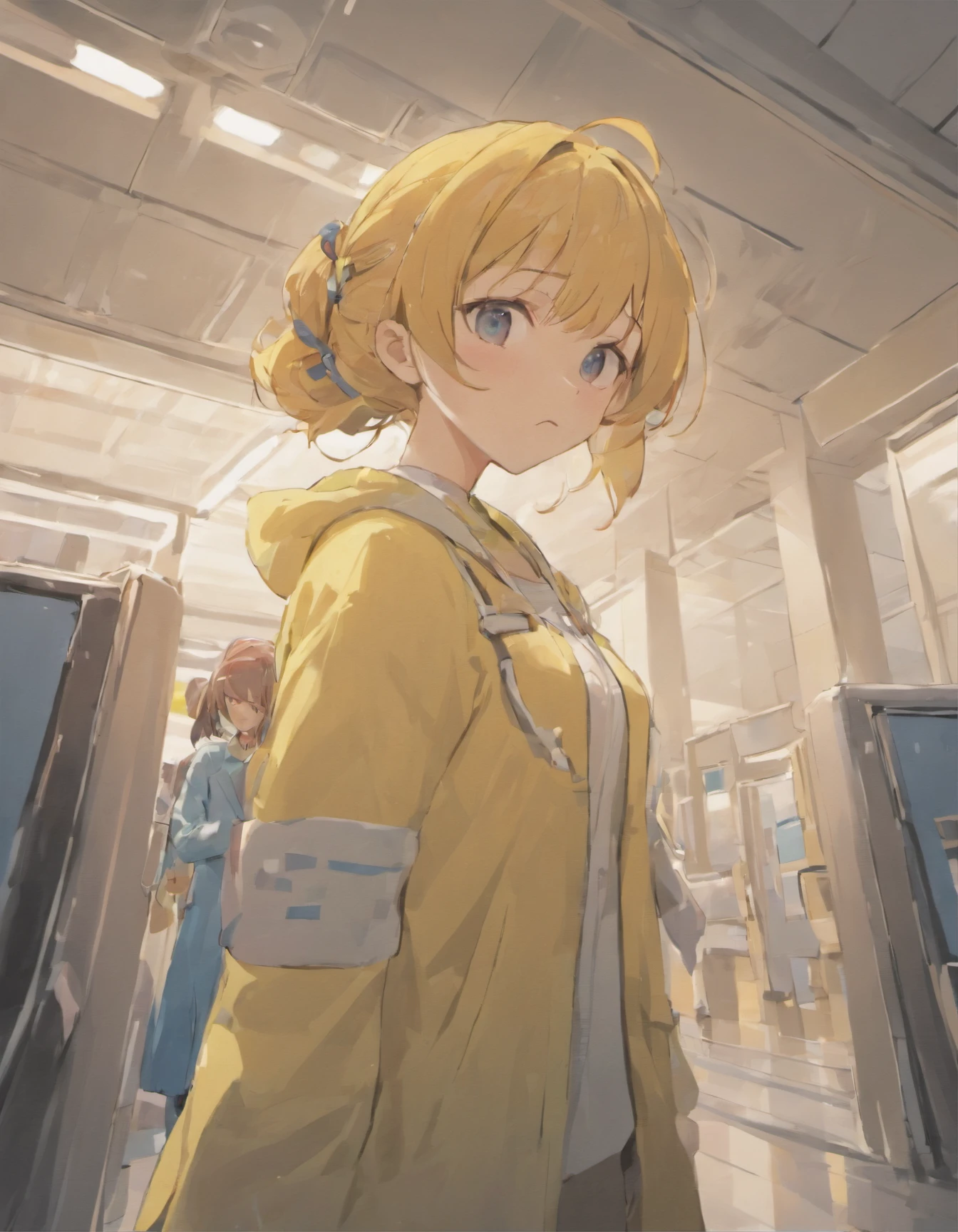 It is a famous big hospital
"Mom please let go of me, I won't come" says a girl to their mother