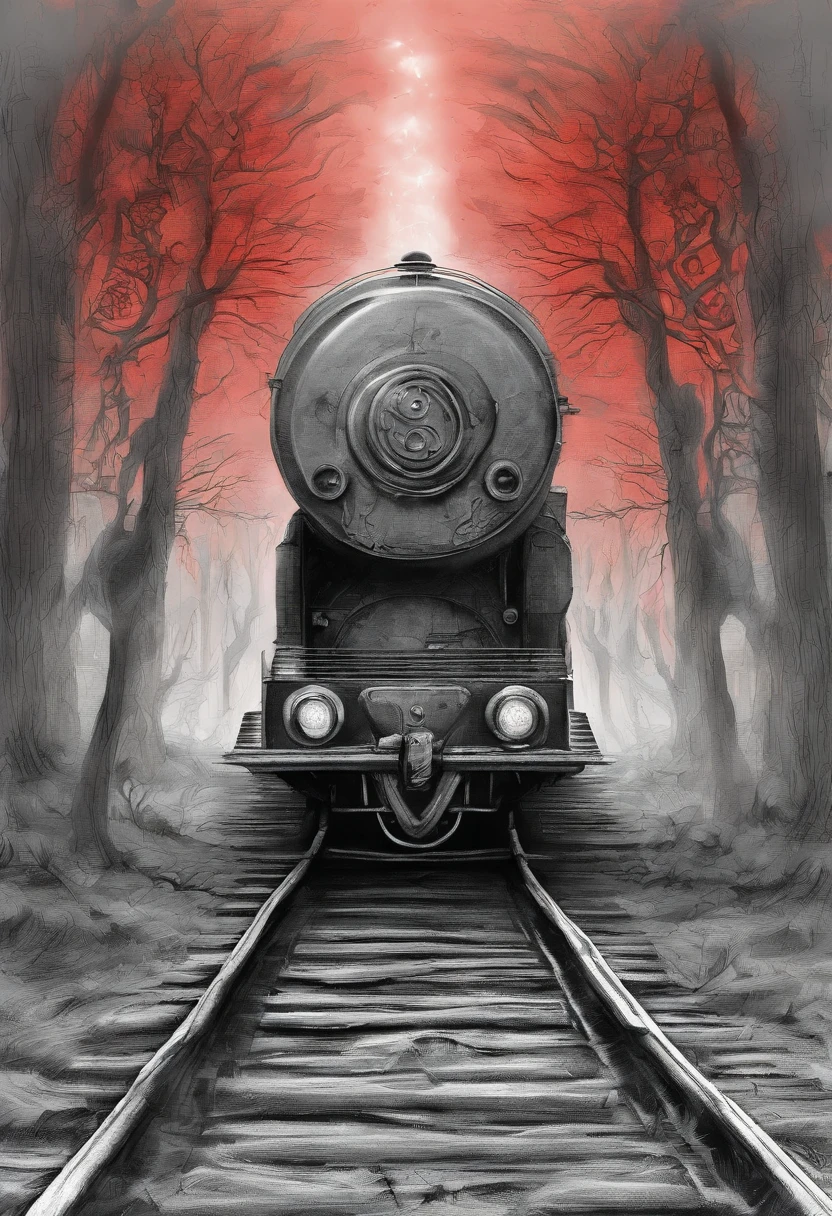 The train stopped in this fog，See nothing for a few minutes。After that，A dark residue gradually took shape in the mist，It drips an orange-red trickle，It then expanded into a puddle，Surrounds and renders this stubble，A wound that seemed to seep into a gray bandage。After that，The whole residue is shiny，A clump of grass behind a tree，The forest then burned red。It didn't take long，The morning sun beats like a ruby flame over the fields。Wait until the scenery is clear - dry、the trees、snowdrifts，The train restarts。