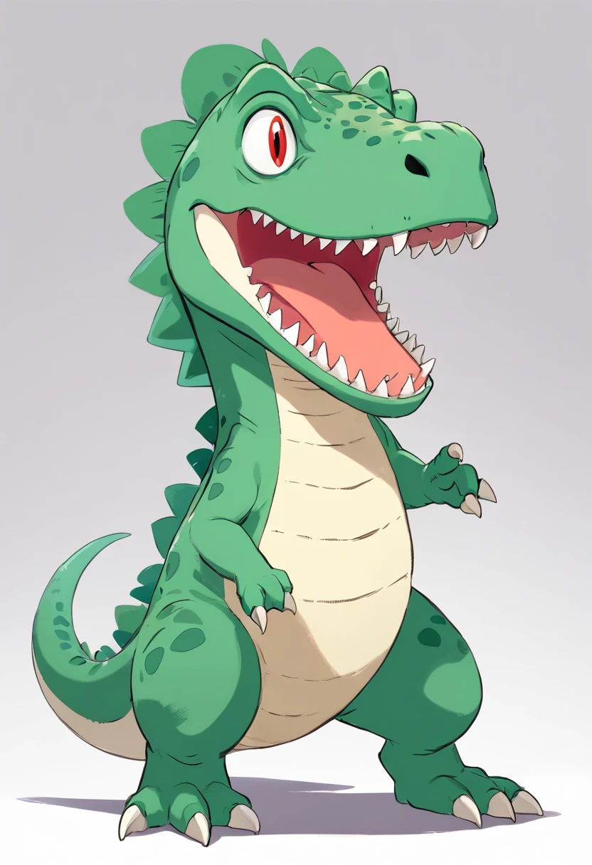 rex dinossaur cartoon style, perfil angle, character 2D, white background, style by 2d--v 5.2 -