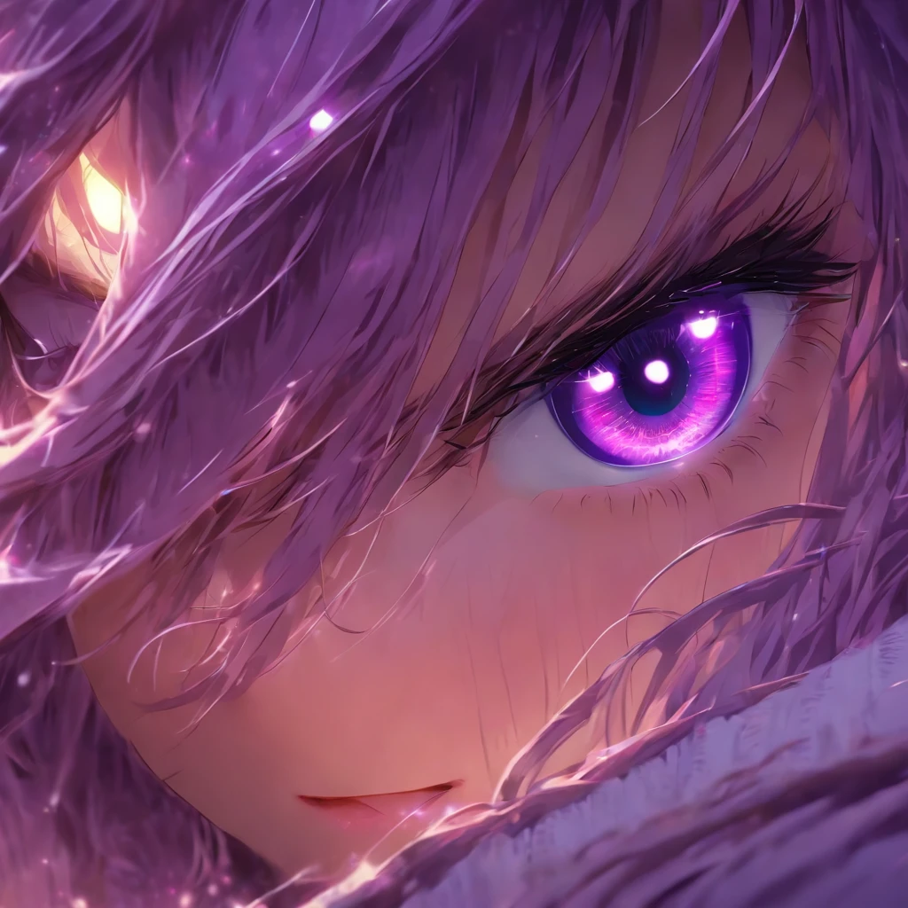 (purple colored pupil), Top quality, Masterpiece, high resolution, 8K, Hoodie and cute girl, One girl, detailed line art, Digital enhancement, Close up, Anime core, Flowing fabric,rot,torogao,Various expressions,The expression of peace eyes