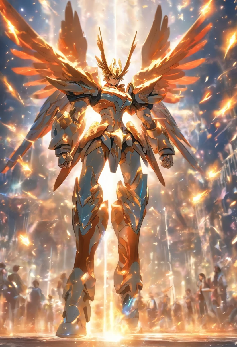 Warriors dressed in Pegasus' silver delicate armor burn the small universe,Burst out with amazing power, At the same time, shoot forward at the speed of light the Pegasus meteor swarm,The scene is impressive,Just the right shot,Perfect storyboard,In perfect motion graphics,(Watch from a distance in the third person)