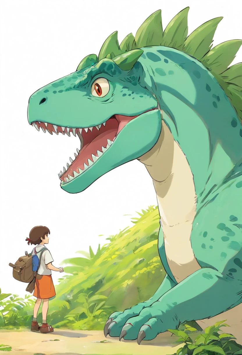 rex dinossaur cartoon style, perfil angle, character 2D, white background, style by 2d--v 5.2 -