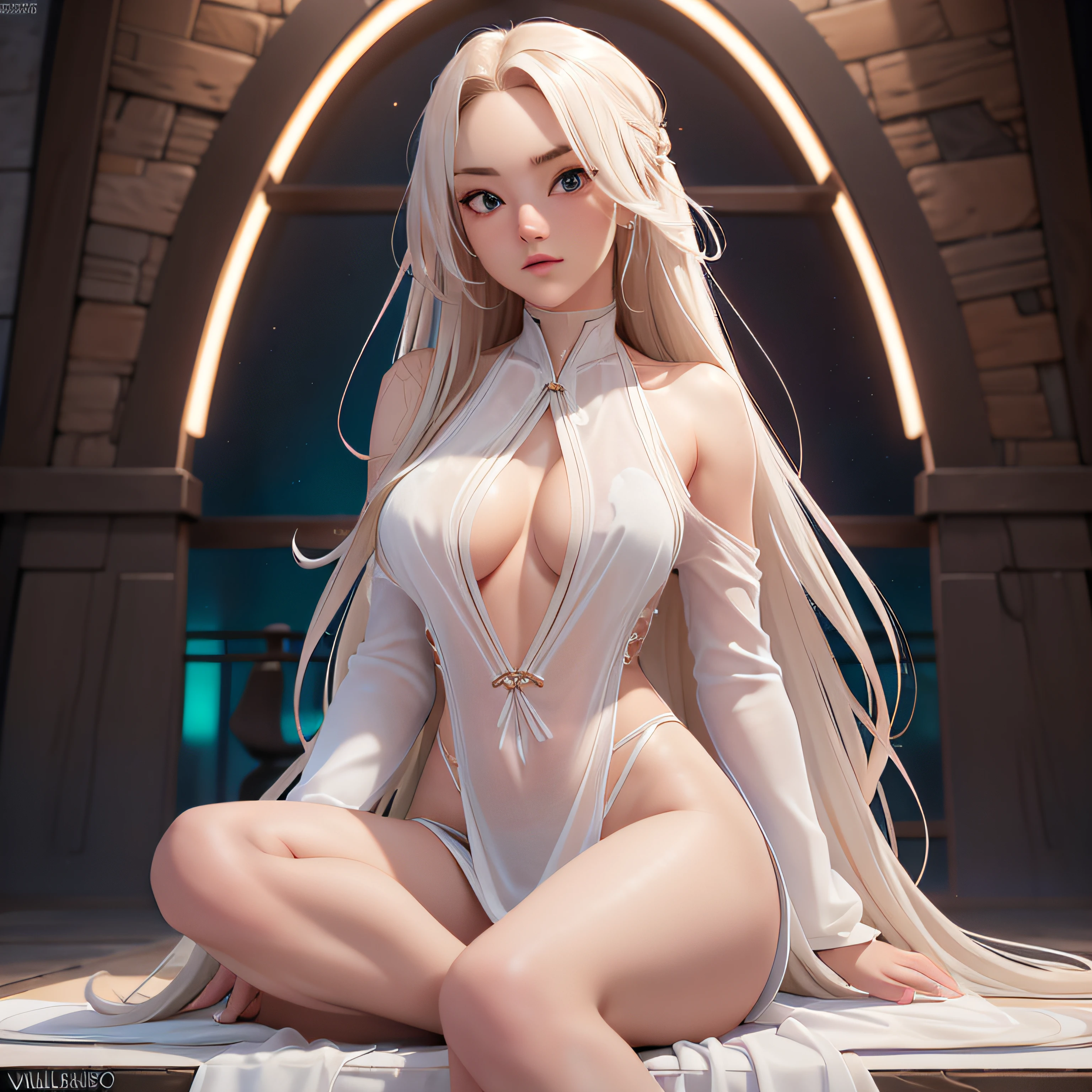 detailed long white hair, huge file size, 1girl, ultra sexy hyper seductress, Jedi master in deep meditation, in jedi outfit, sitting cross-legged, (desert oasis:1.1), extremely detailed face, RAW photo, film grain, masterpiece, UHD, HDR, FujifilmX, skin pores, seductive dark exquisite makeup, dark eyeliner, ((long white hair)), unashamed sexy feminine poses, ((very firm breasts)), (((toned flawless fit perfect body and anatomy))), fashi-g, ((ultra thin sheer fabric)), ((looking at viewer)), ((hyper seductive)), Depth of field, high contrast, (((very risky public exhibitionism))), (medium sized very firm breasts), sideboob, underboob, downblouse, upskirt, motion blur, sexy attire, Realism, VFX, Volumetric Lighting, Volumetric Light, Volumetric, Natural Lighting, detailed and intricate, high intricate details, absurd amount of details, absurdres, high resolution, flashing,