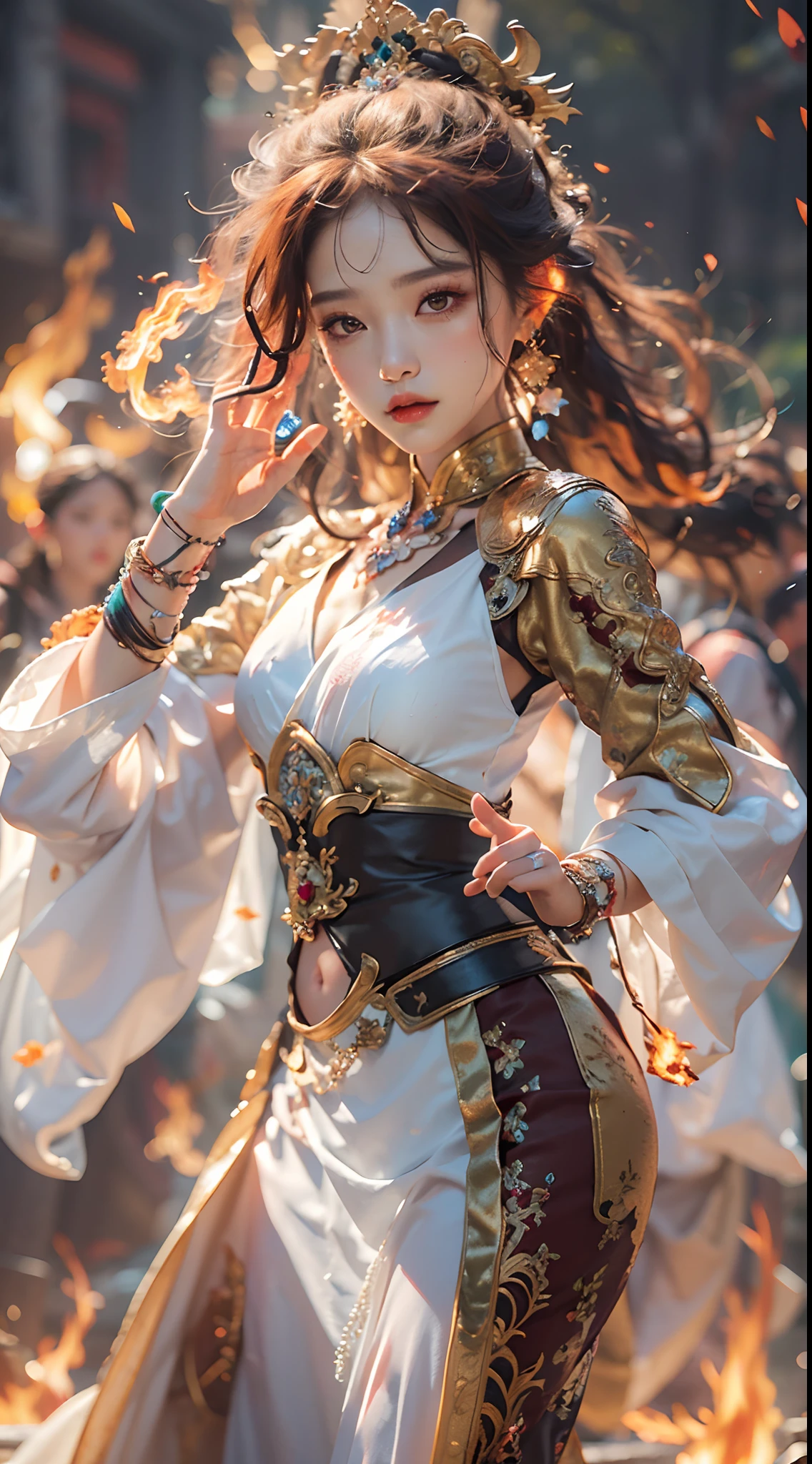 Beautiful woman in insanely intricate Shapechanger Outfit
