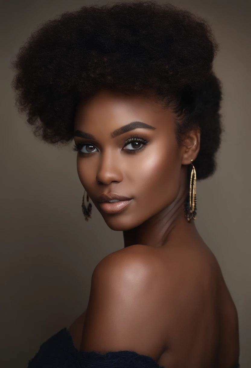 Femme  africaine, fille sexy aux yeux bruns, ultra realist, Meticulously detailed, Portrait jasmine grant, cheveux bruns et noir et grands yeux, selfie of a young woman, Yeux de chambre, sans maquillage, maquillage naturel, looking straight at camera, Visage avec Artgram, Maquillage subtil, Superbe photo du corps entier, Medium to large bust