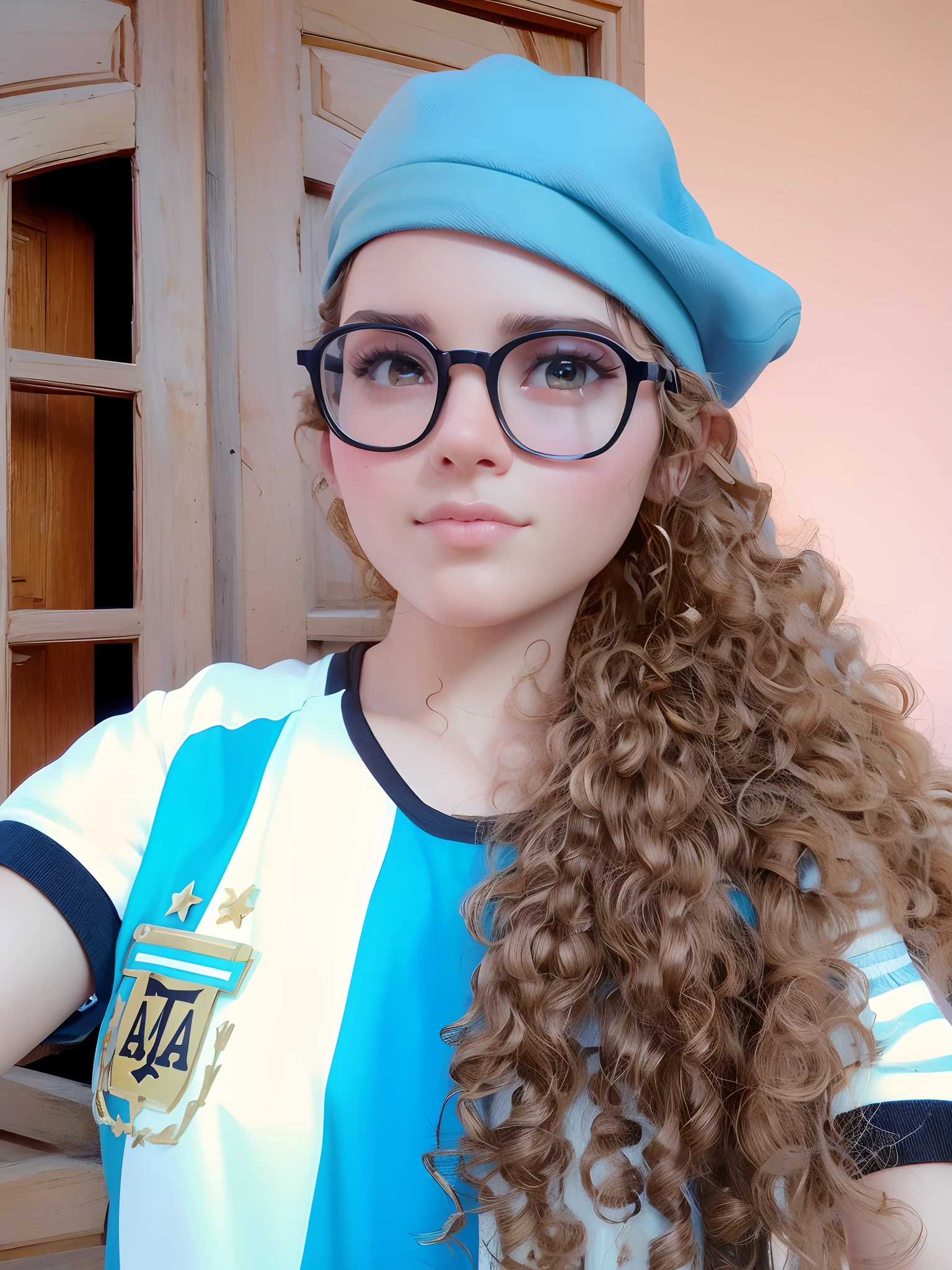 artist girl portrait, small, 3d style, 8k, digital painting, masterpiece, stunning, cinematic, intricate detail, beautiful, glorious, powerful, octane render, unreal engine, high quality, curly hair, beret, black eyes, Do not modify facial features, faithful to the photo, not alter the features and characteristics of the symmetry and phenotype of my face, 23 years old, northeast, Brazil, ultra realistic