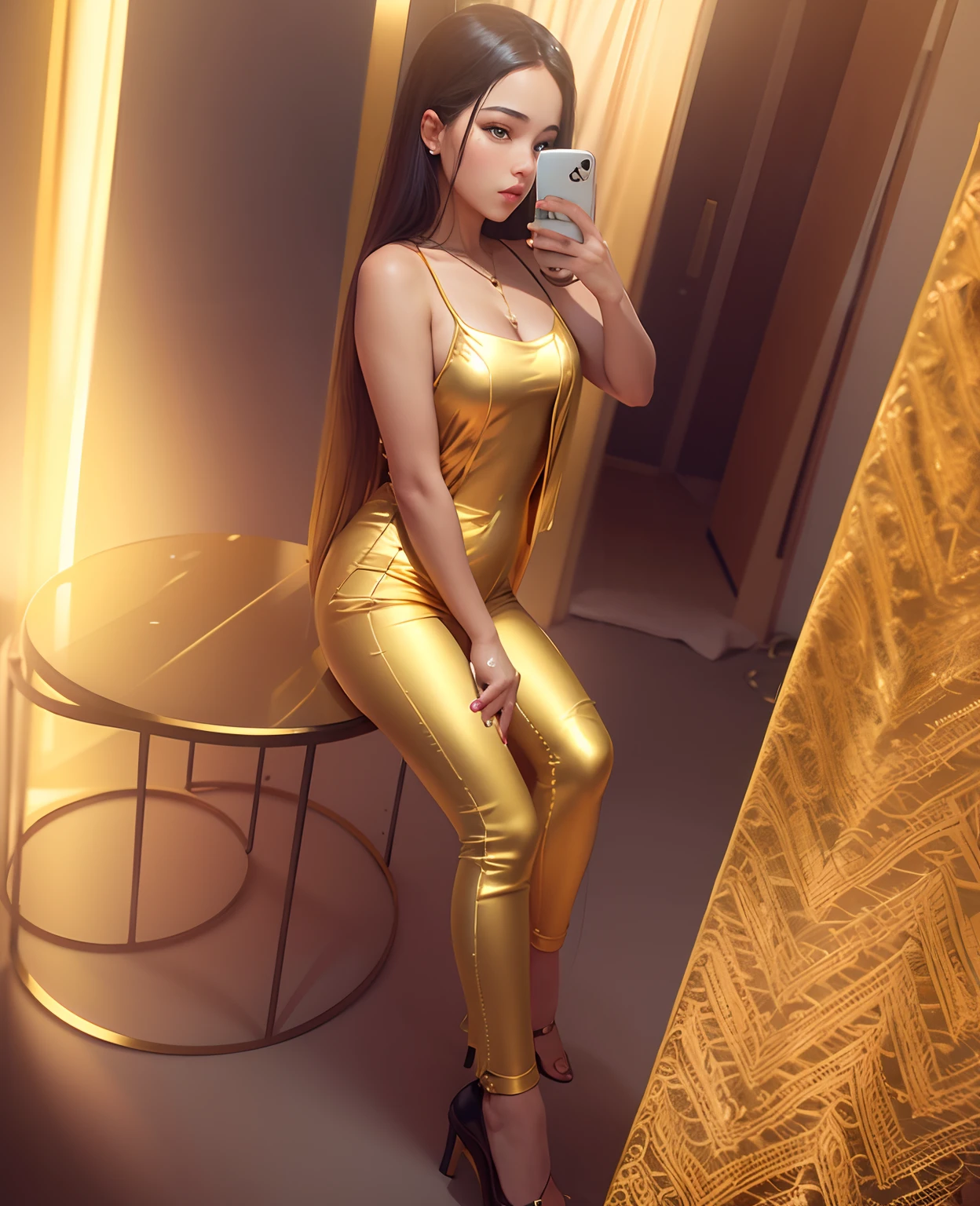 Golden dress + iPhone 15 Gold