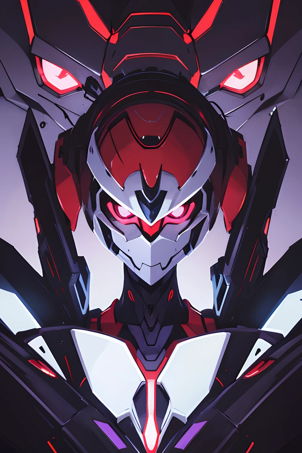 Evangelion. EVA-01. Detailed robot armor in black. Big Robot.