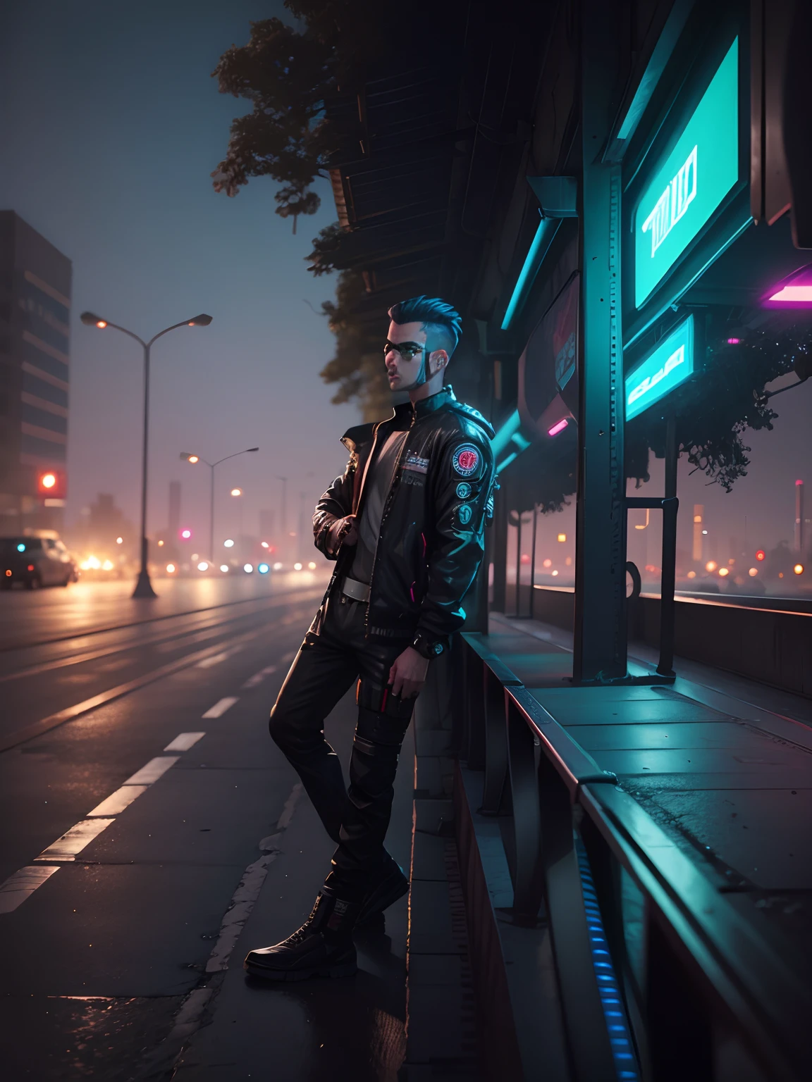 Change background cyberpunk handsome boy, realistic face,8k, ultra realistic,