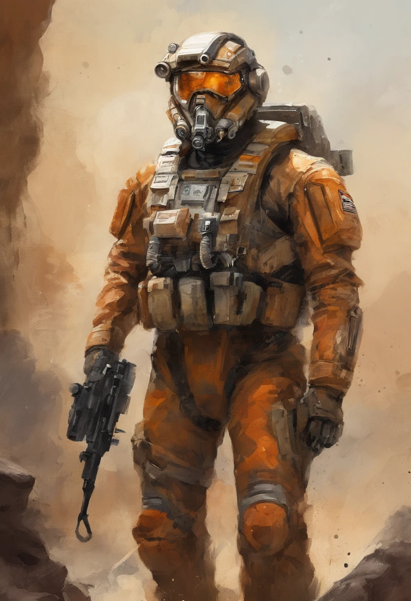 mech pilot, male, tan skin, tired, rule of thirds, high quality background, ultra detailed scenery, ultra sharp focus, perfect professional photo, fatigues