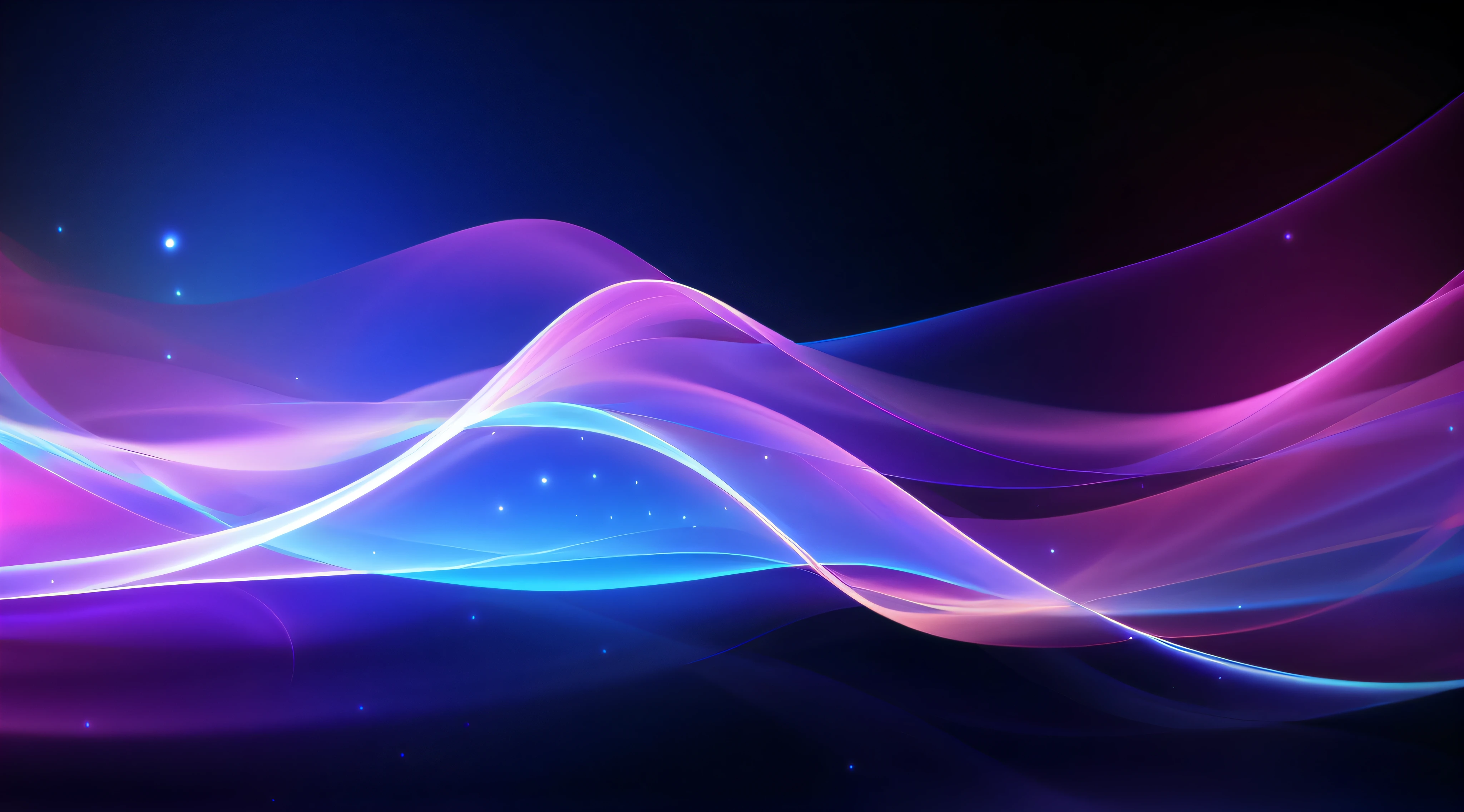 abstract background with blue and pink waves and stars, cool background, color light waves, particle waves, glowing background, glowing lines, flashy modern background, glow wave, fractal waves, magnificent background, dynamic colorful background, softly swirling magical energy, ambient light background, smooth background, swirling flows of energy, vivid background, abstract purple lighting, background with neon lighting