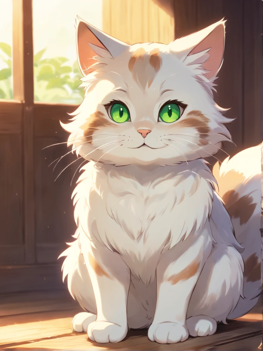 hairy pubic,looking toward the viewer, A turtle,mammal, grey tabby cat, Solo, White body, White fur, Clothing,Wear a plain white short-sleeved T-shirt,White shorts , anthro, tuft, Ambiguous gender, Detailed background, wears, inner ear fluff, Black nose, Nature, Beautiful and good-looking green eyes,Fluffy tail,Cute cat's paw,Young,Petite and cute emphasis,Walking posture,Detailed characters,A smile on his face(1.2),balding,the night,borgar(1.1)。Solo furry,White fur,hyper cute face,Glowing T-shirt,Beautiful lights and shadows,ambient lights,Ultra-fine fur,volumettic light