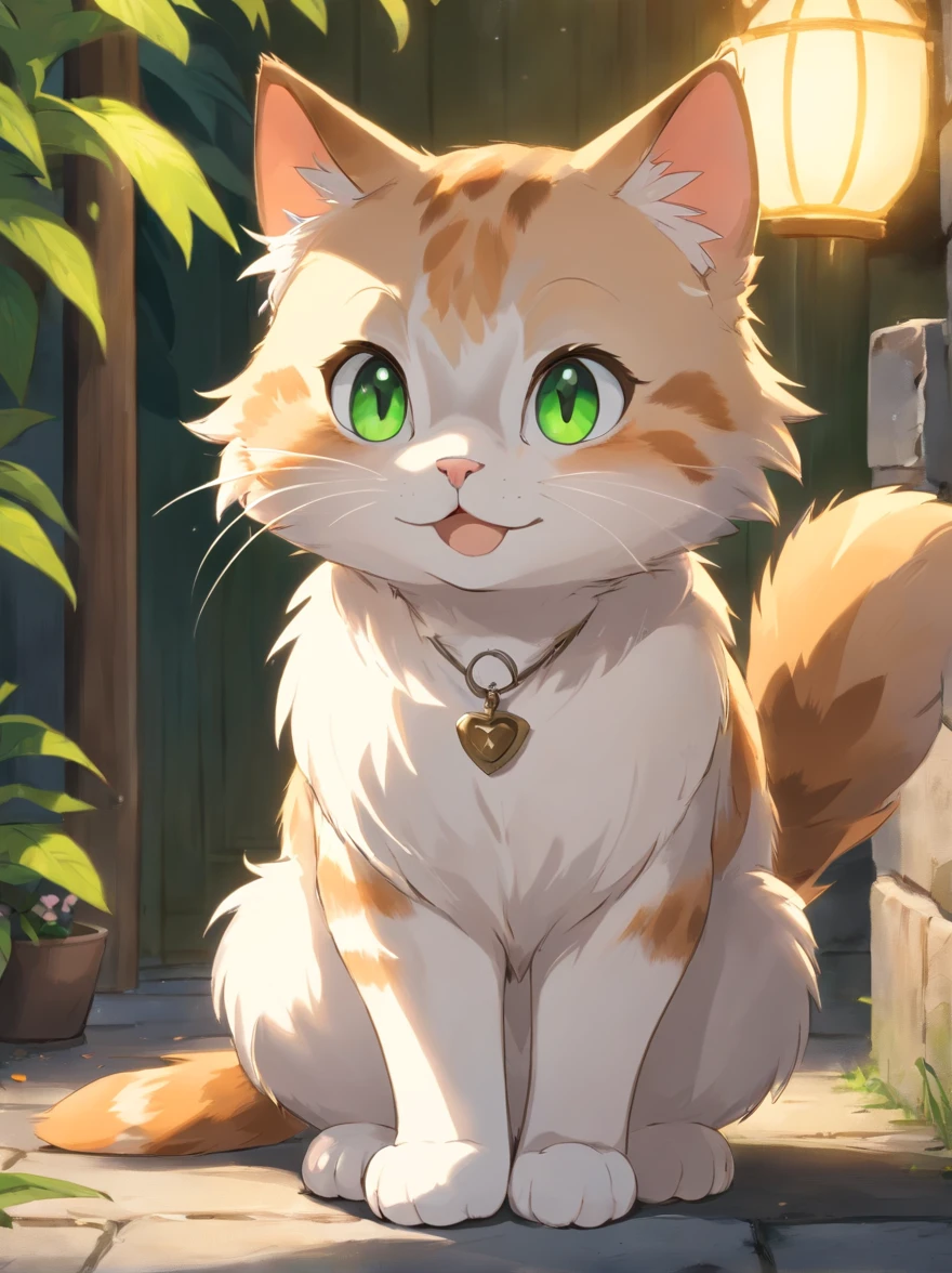 hairy pubic,looking toward the viewer, A turtle,mammal, grey tabby cat, Solo, White body, White fur, Clothing,Wear a plain white short-sleeved T-shirt,White shorts , anthro, tuft, Ambiguous gender, Detailed background, wears, inner ear fluff, Black nose, Nature, Beautiful and good-looking green eyes,Fluffy tail,Cute cat's paw,Young,Petite and cute emphasis,Walking posture,Detailed characters,A smile on his face(1.2),balding,the night,borgar(1.1)。Solo furry,White fur,hyper cute face,Glowing T-shirt,Beautiful lights and shadows,ambient lights,Ultra-fine fur,volumettic light