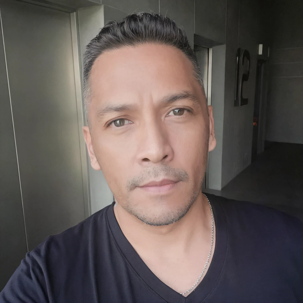 there is a man with a black shirt and a necklace on, 45 years old men, 38 years old, inspired by Eddie Mendoza, taken in the early 2020s, headshot profile picture, 3 6 years old, 4 0 years old man, (38 years old), 3 2 years old, profile image, david villegas