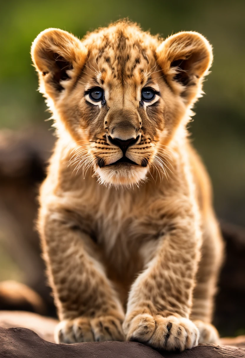 image with transparent background, lion cub, in three-piece suit, full frame