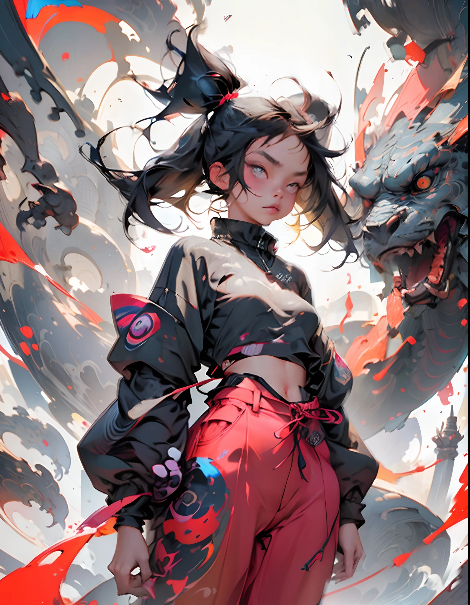 (absurdres, highres, ultra detailed), (1girl:1.3), twintails, blonde hair, BREAK , digital sculpture, 3D modeling, computer-generated forms, virtual art, cutting-edge technology, innovative design, futuristic creations BREAK , psychedelic art, vibrant colors, swirling patterns, optical illusions, hallucinatory visuals, mind-expanding imagery, counterculture influence BREAK , urban style, street-inspired clothing, oversized jackets, graphic prints, statement sneakers, bold accessories, modern cuts, (cowboy shot:1.3)