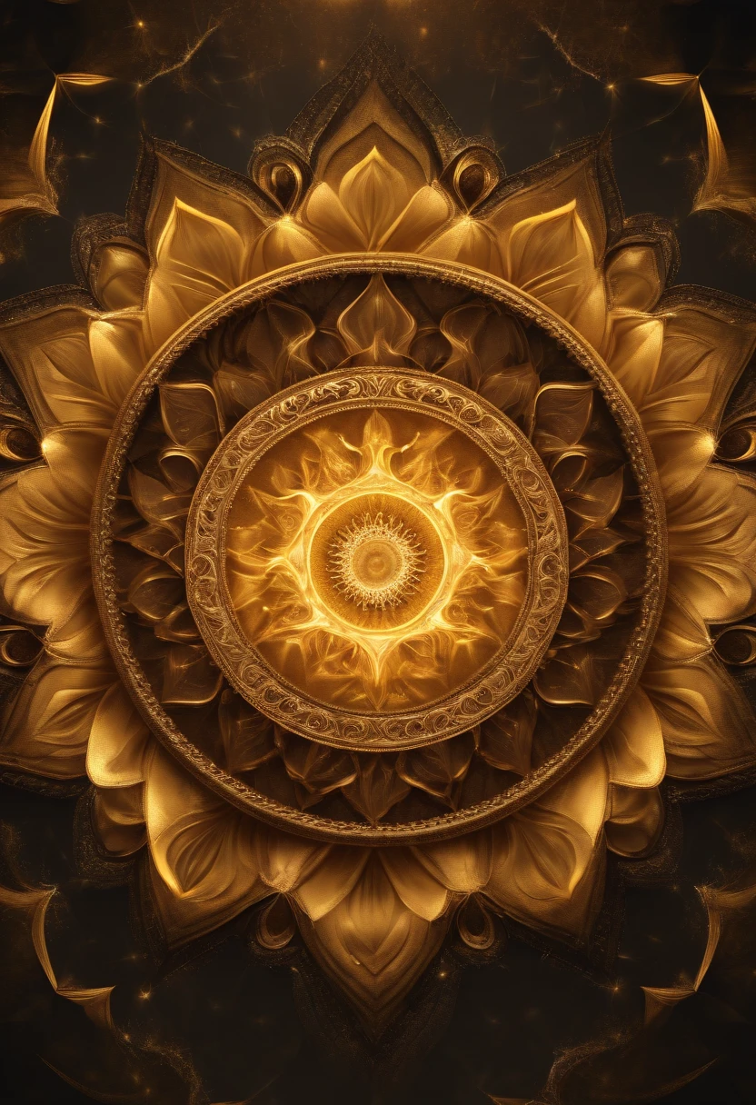 (best quality,4k,8k,highres,masterpiece:1.2),ultra-detailed,(realistic,photorealistic,photo-realistic:1.37),logotype,(((magic))),earth,water,fire,wind,magic circles,mandala,abstract,fractal,pattern,yellow,creative,artstation,vector,golden ratio