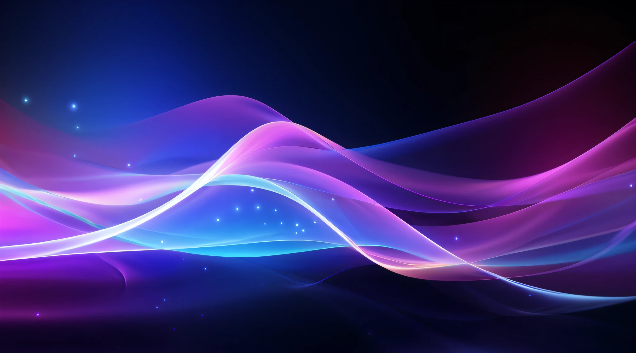 abstract background with blue and pink waves and stars, cool background, color light waves, particle waves, glowing background, glowing lines, flashy modern background, glow wave, fractal waves, magnificent background, dynamic colorful background, softly swirling magical energy, ambient light background, smooth background, swirling flows of energy, vivid background, abstract purple lighting, background with neon lighting