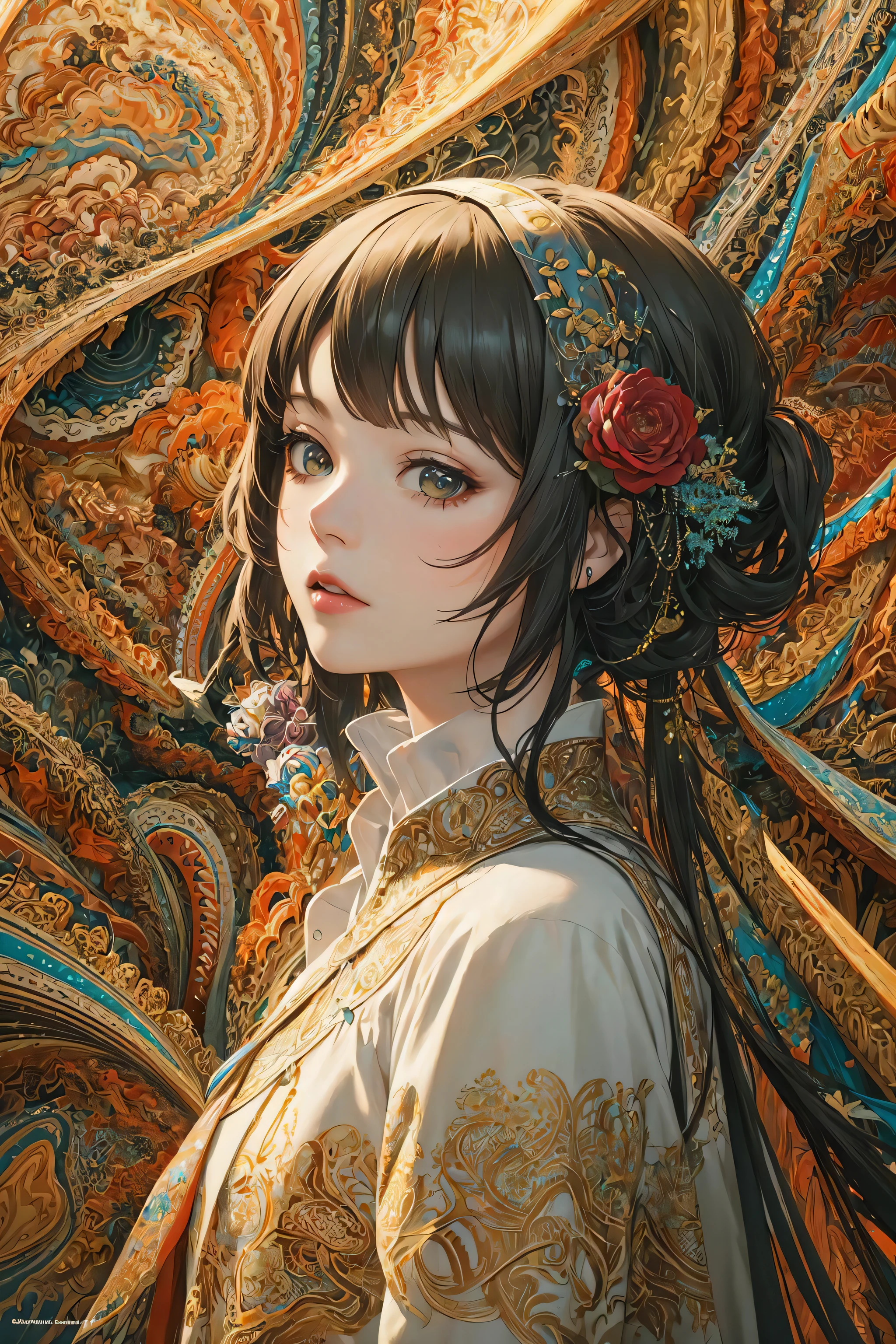 (masterpiece, top quality, best quality, official art, beautiful and aesthetic:1.2), (1girl), extreme detailed,(fractal art:1.3),colorful,highest detailed