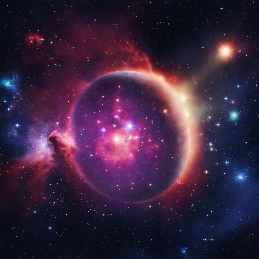 Impacto de cor extremamente forte,((Light from the large cruciform stars))
