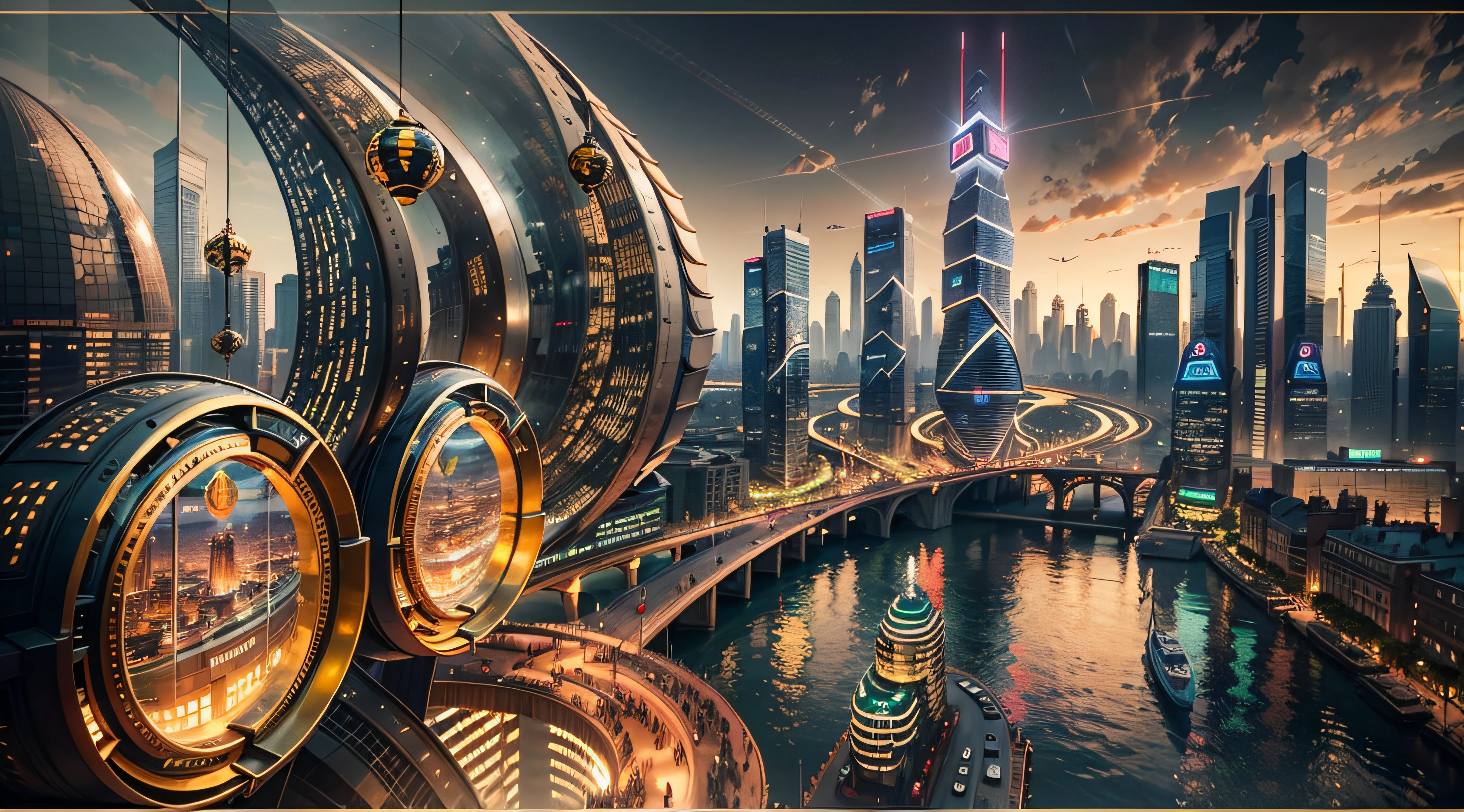 Enter a fascinating vision of the future through captivating futuristic images of the city of Shanghai. The towering giant skyscraper is decorated with gold ornaments and a smooth glass curtain wall，pierce the sky, The vibrant lights of the city that never sleeps. In the midst of a bustling cityscape, An iconic giant high-tech building, Its architectural marvels are enhanced in a futuristic style. The city is full of life，Full of life。，Full of life。，Full of life。，Full of life。，Full of life。，Full of life。，Full of life。，Full of life。，Full of life。，Full of life。，Full of wealth。，Full of luxury。，Full of technology。。, State-of-the-art technology blends seamlessly with traditional Chinese luxury urban fabric. This stunning work of art, Use Pixai to bring powerful AI models to life, Show the limitless creativity and possibilities of our imagination. Experience the future of the cityscape at Pixai，Immerse yourself in a visionary world of art