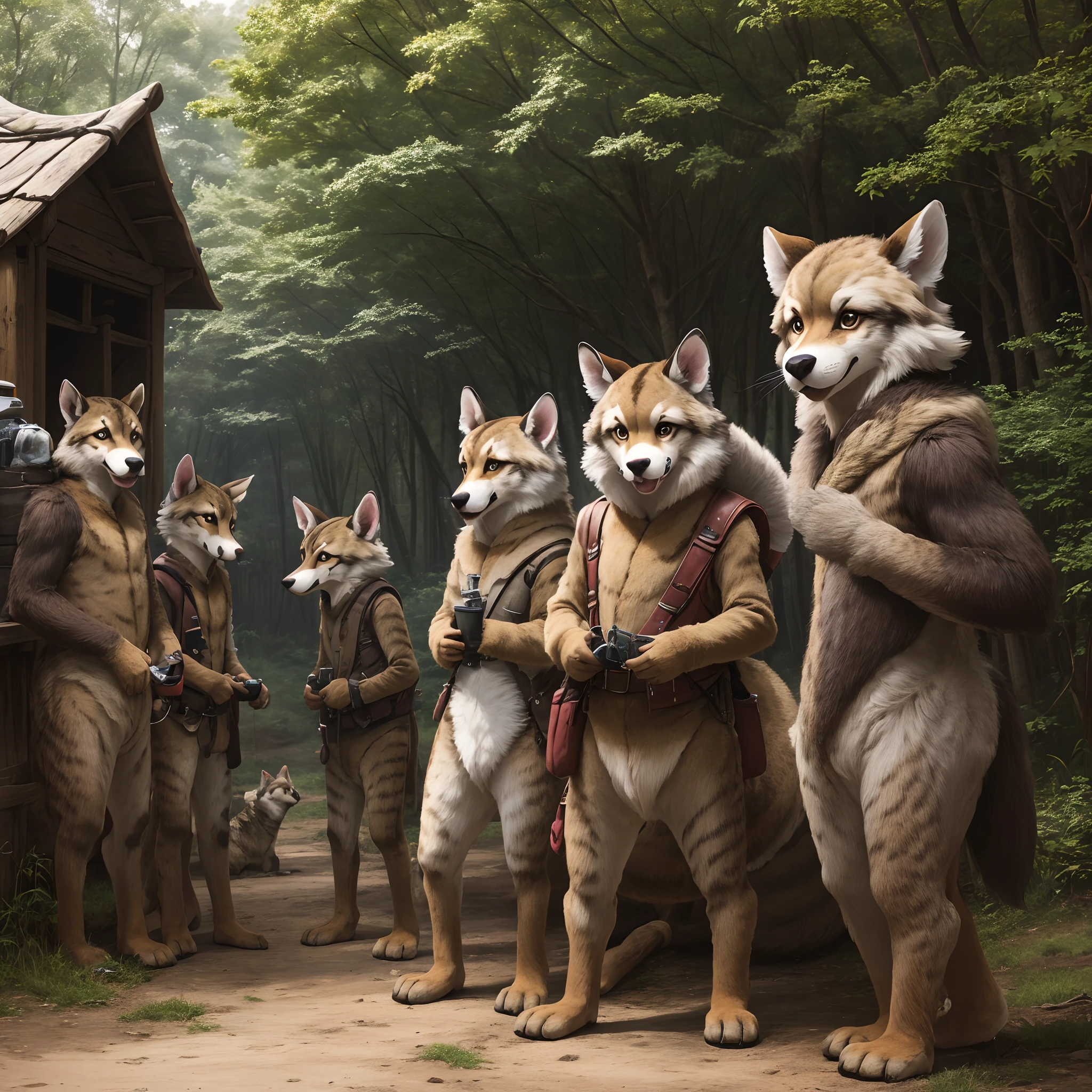 super high resolution, detailed background, World Heritage Site, 6+boys, 6+girls, Happy, joyful, absurdres(Photos of solo travelers)(kemono, furry anthro),