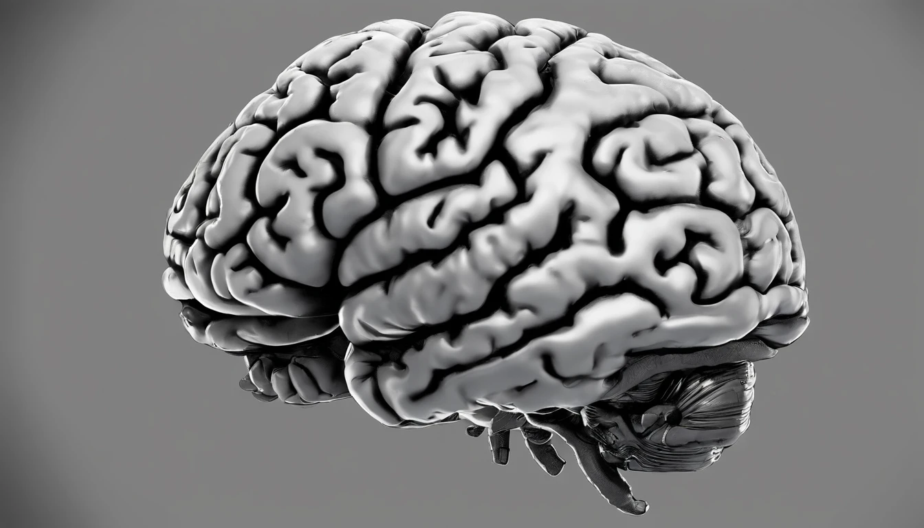 A brain is sitting on a railroad track. The brain is in several slices. (hyper realistic)