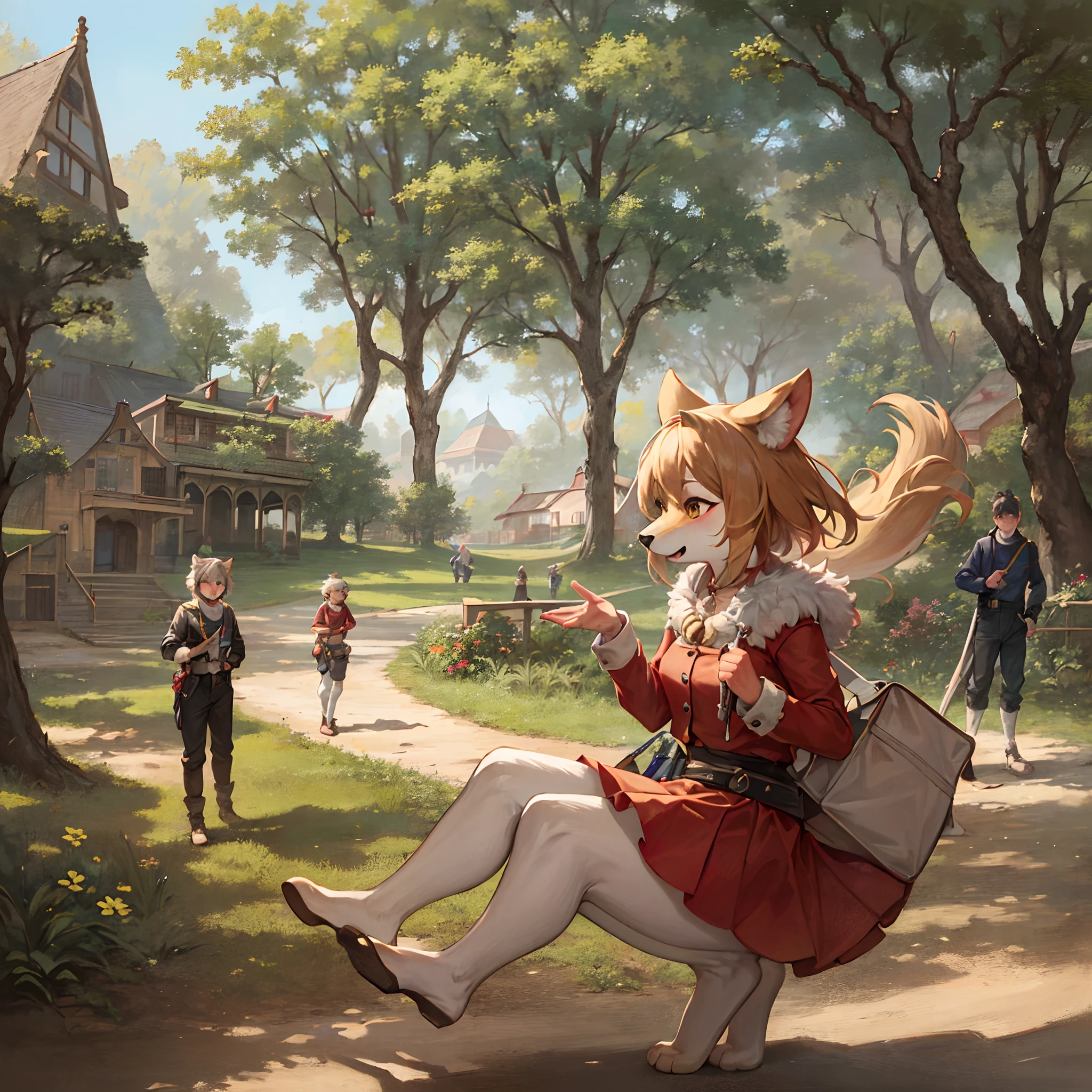 super high resolution, detailed background, World Heritage Site, 6+boys, 6+girls, Happy, joyful, absurdres(Photos of solo travelers)(kemono, furry anthro),
