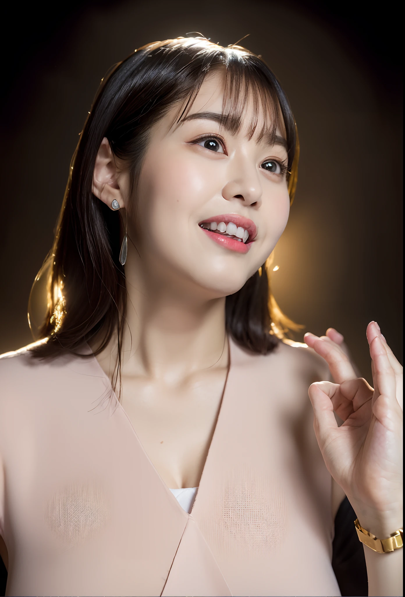 (8K, Raw photo, Best Quality, hight resolution, absurderes), high-definition RAW color photography, professional photograpy, Papercut, (layered silhouettes:1.2), Complex pattern, delicate craftsmanship, shadow play, depth and dimension, Creative expression, (Realistic, Photorealsitic:1.37), (1 girl, japanaese girl), Toned, Cinematic Light, bloom, blazing, (finerly detailed face:1.2), (masutepiece:1.5), (Best Quality:1.2), (tedium:1.2),、Realistic ,1 girl, (Light pink underwear), masutepiece, Best Quality, amazing, Beautiful detailed eyes, Finely detailed, depth of fields, Highly detailed CG Unity 8K wallpaper, ((Full body)), Cute little girl, ((cleavage)), ((Colossal tits))