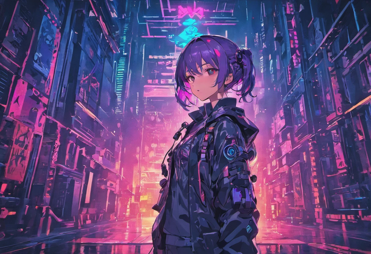 Cyberpunk poster background