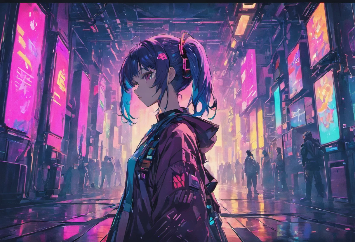 Cyberpunk poster background