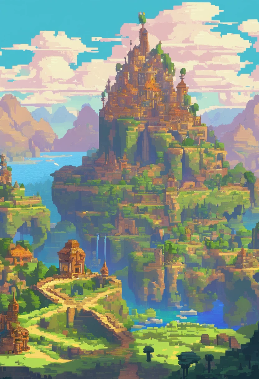 fantasy world, maravilloso, full of fantasy and fiction, De color (Obra de arte), The landscape presents a civilization mixed with the medieval and futuristic, hermoso paisaje, 4K HD, arte,