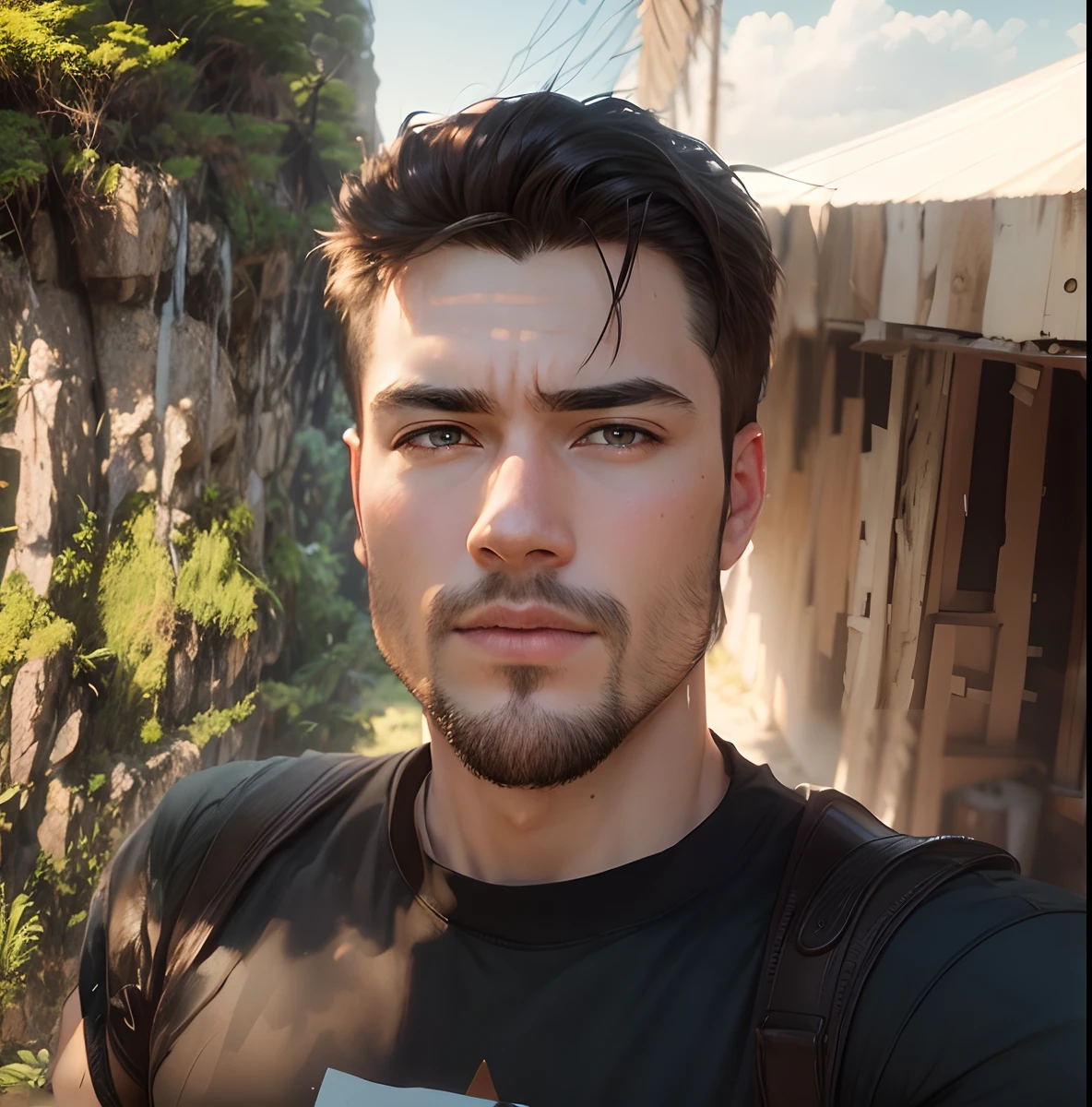 This photo background change and ike handsome and realistic