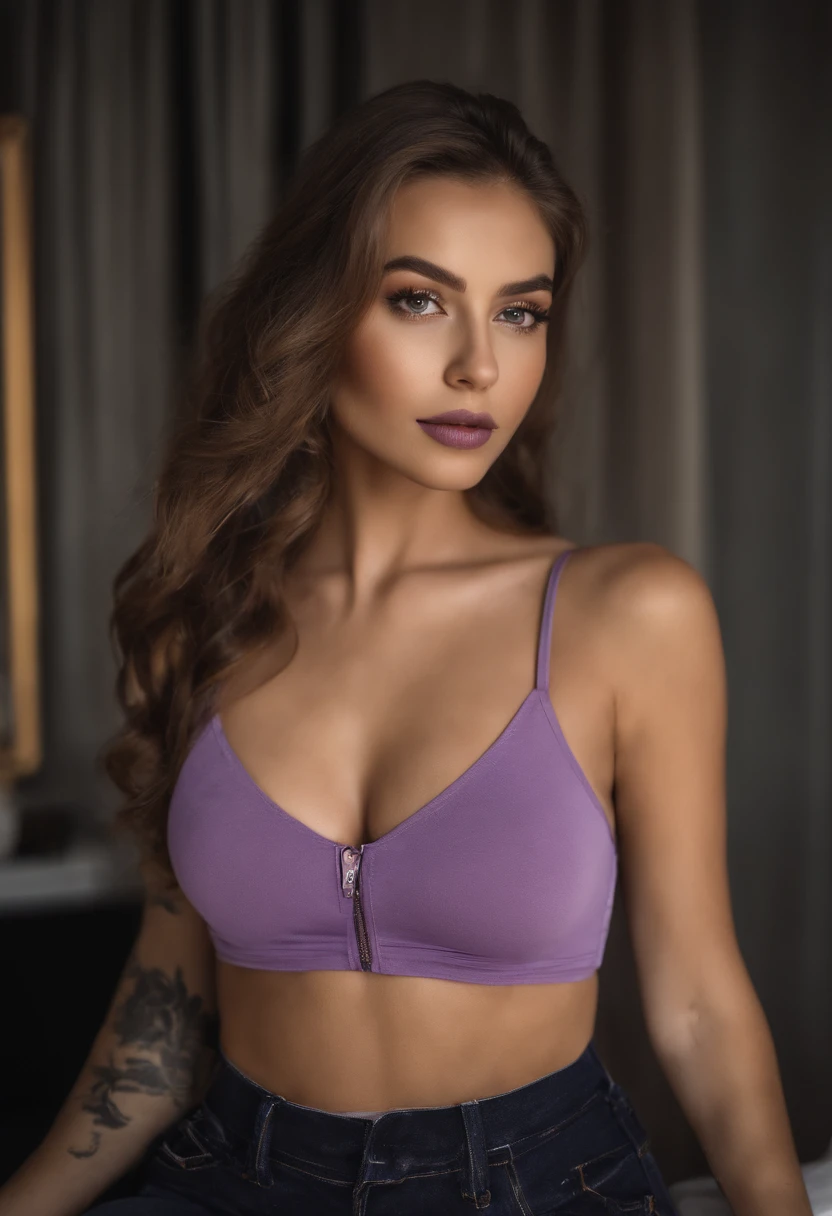 Street woman with matching tank top and panties, fille sexy aux yeux bruns, Portrait Sophie Mudd, cheveux blonds et grands yeux, au resto, selfie of a young woman, Les yeux dans la chambre, Violet Myers, ohne Maquillage, maquillage naturel, Look directly into the camera, Visage avec Artgram, dezentes Maquillage, Superbe photo du corps entier, dans la chambre, Fission