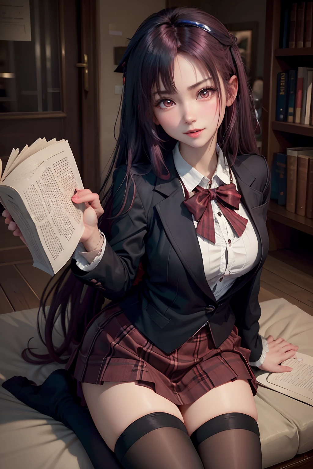 A sexy、Glamour、A slight smil、knee high socks、panthyhose、Beautie、Beautiful shape、wretched、boredom、Unusual beauty、Fornication、Good skin luster、Long hair straight hair、pinkhair、lovely、Kiss Face、seductiv、Strong sexual pleasure、open your legs a little、JK style、high-school uniform、Black Blazer、Red checked skirt、18year old、saddened、Unhappy、Transcendent beauty、slightly thicker thighs、small mouth、masturbation、Open your mouth wide to the maximum、Nasty look、Put your hand on your crotch、Goth Lo Remake、Neat face、Writhing expression、Maid Taste、A little eye-catching、The nose is neat、garterbelts、Smile a little、Library Background、book library、Boken、Find a book、read a book、