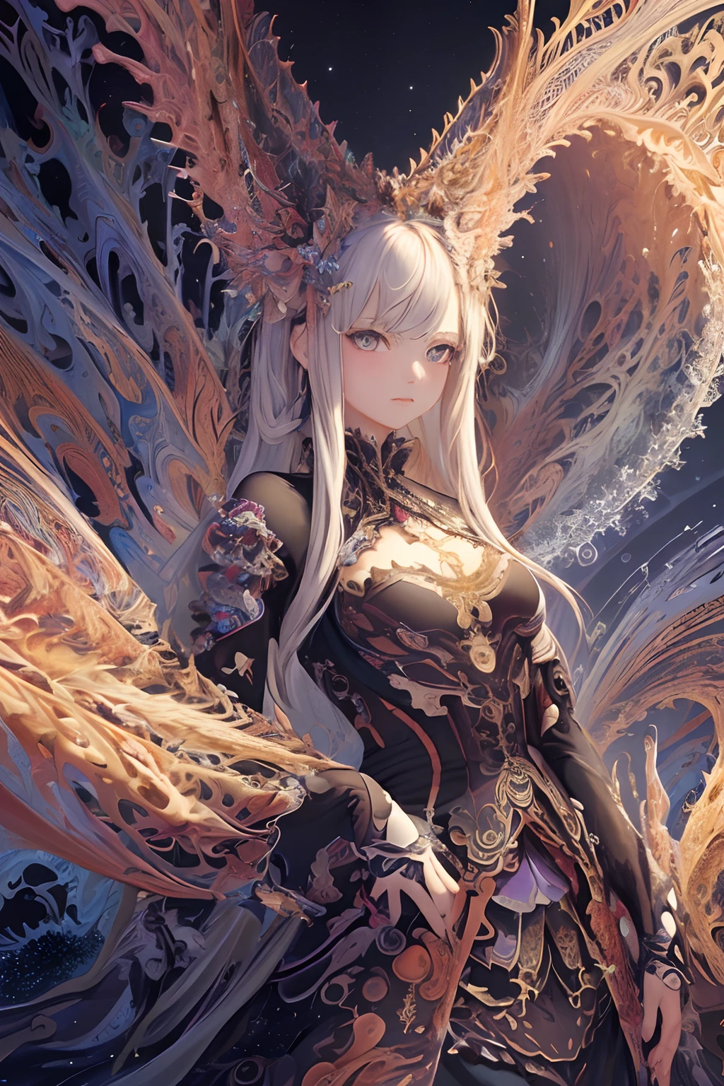 anime girl with a dragon and snake on her shoulder, queen of dragons, white haired deity, dragon girl, anime fantasy illustration, loong, detailed anime art, detailed anime artwork, detailed digital anime art, detailed anime character art, anime fantasy artwork, the dragon girl portrait, human and dragon fusion, clean detailed anime art