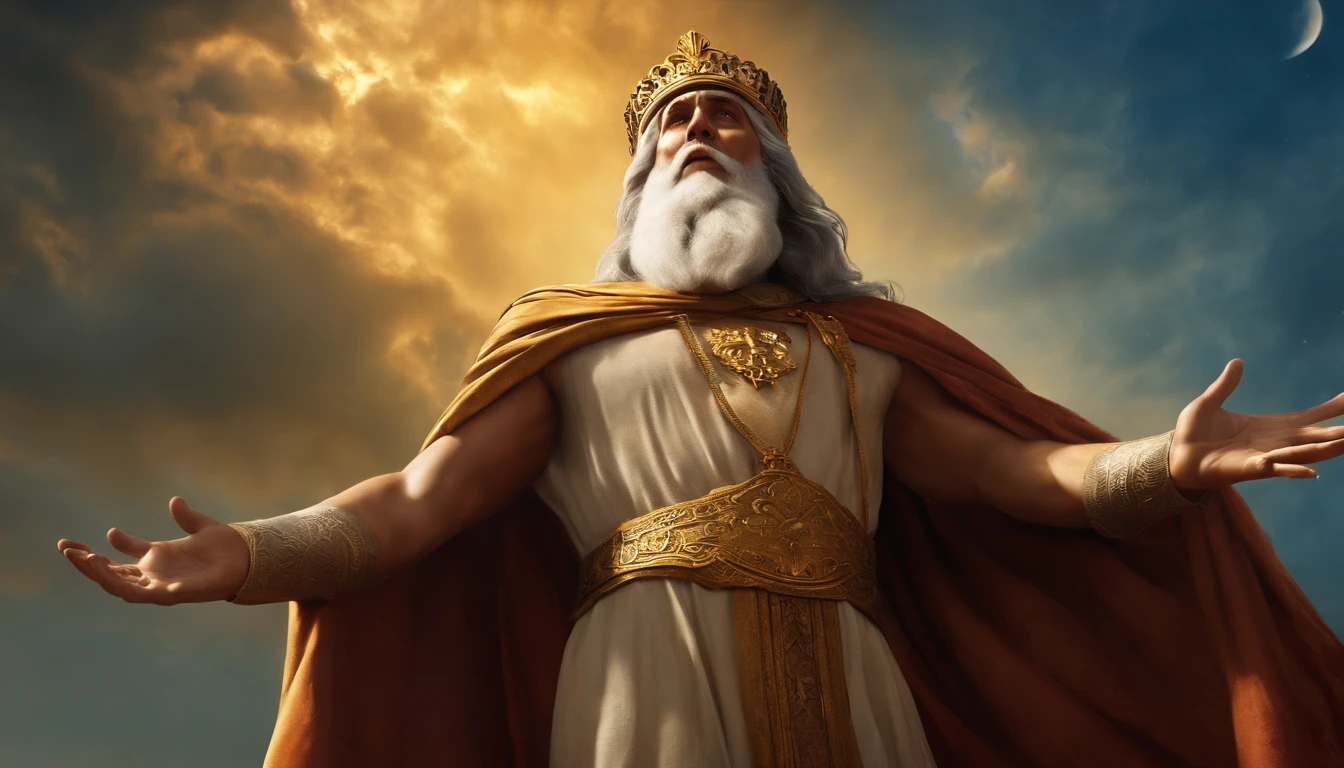 Image of King Solomon Ja Old looking up at the sky as if he were talking to God